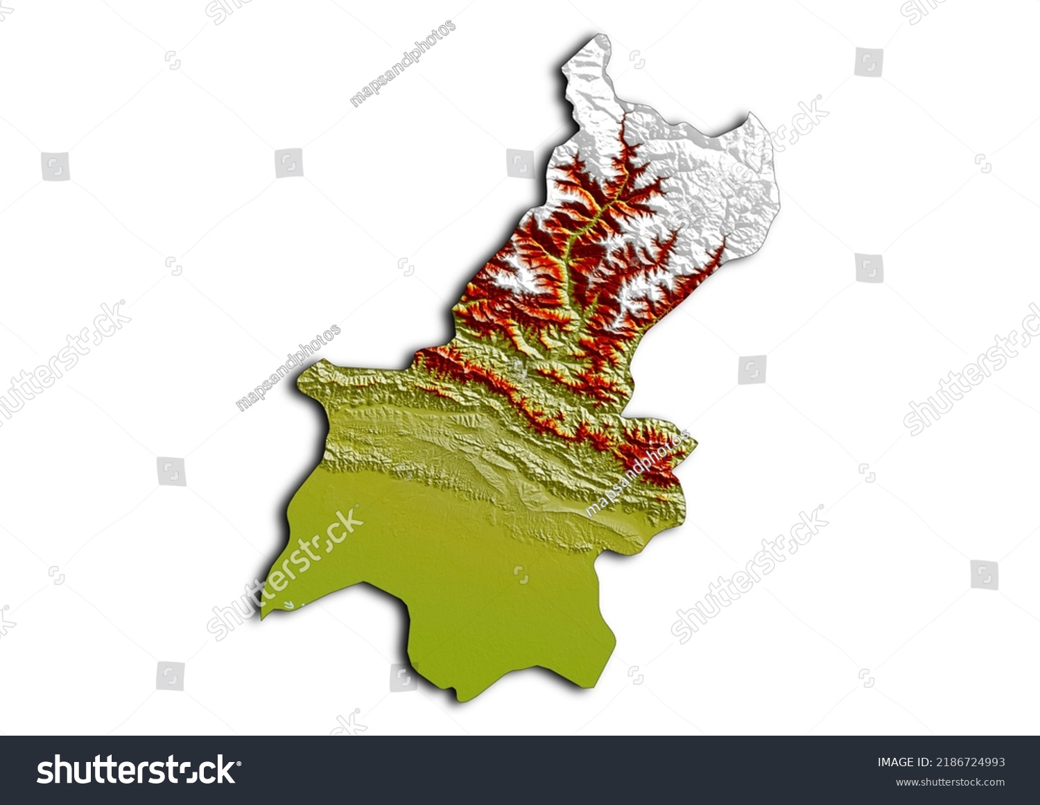 Janakpur Zone Nepal Map Shaded Relief Stock Illustration 2186724993 ...