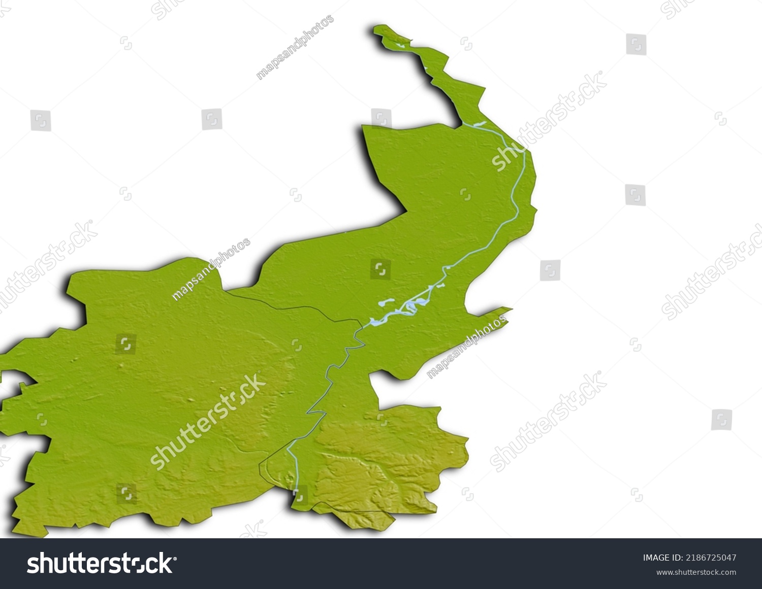 Limburg Netherlands Map Shaded Relief Map Stock Illustration 2186725047