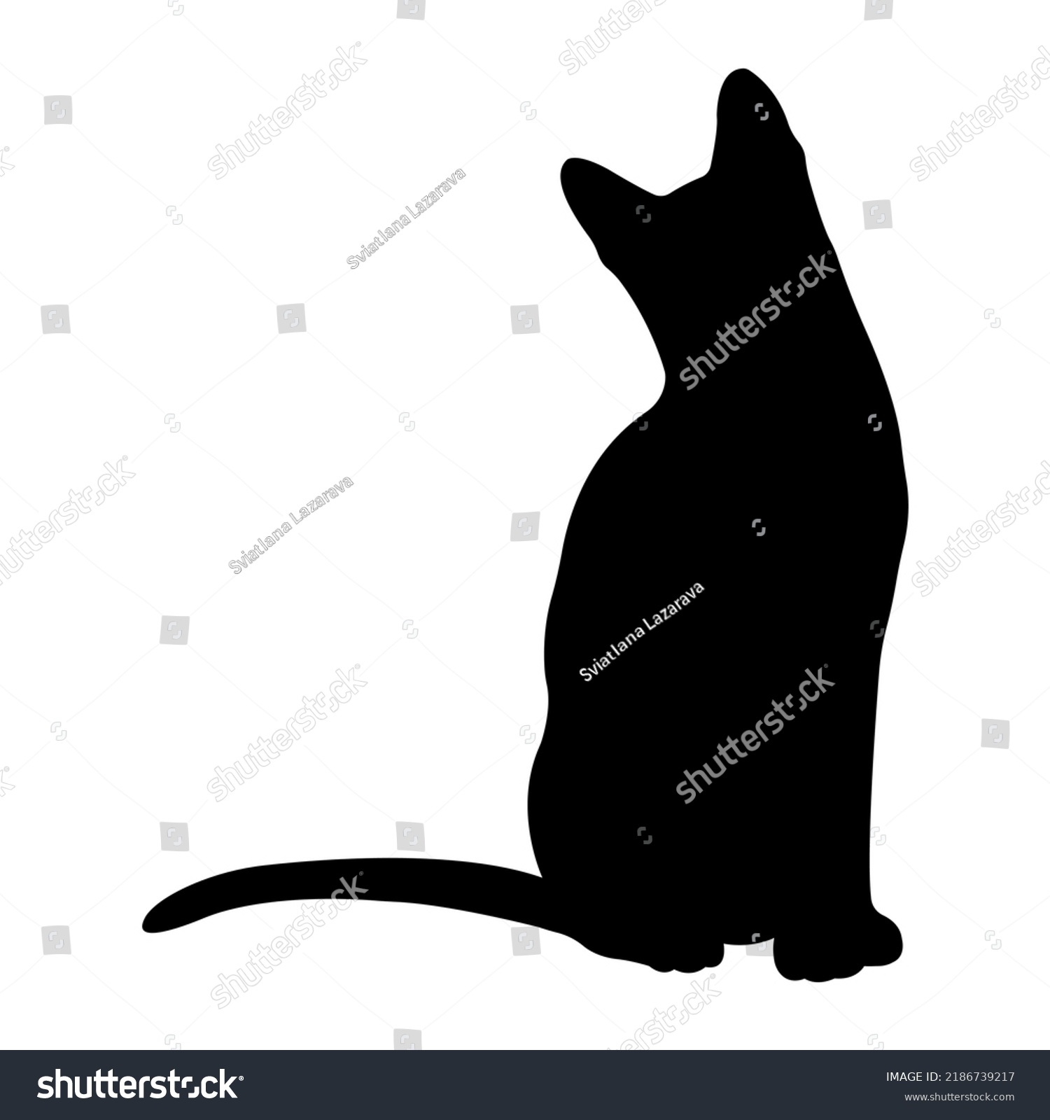 Black Silhouette Catsitting Elegant Catvector Icon Stock Vector ...