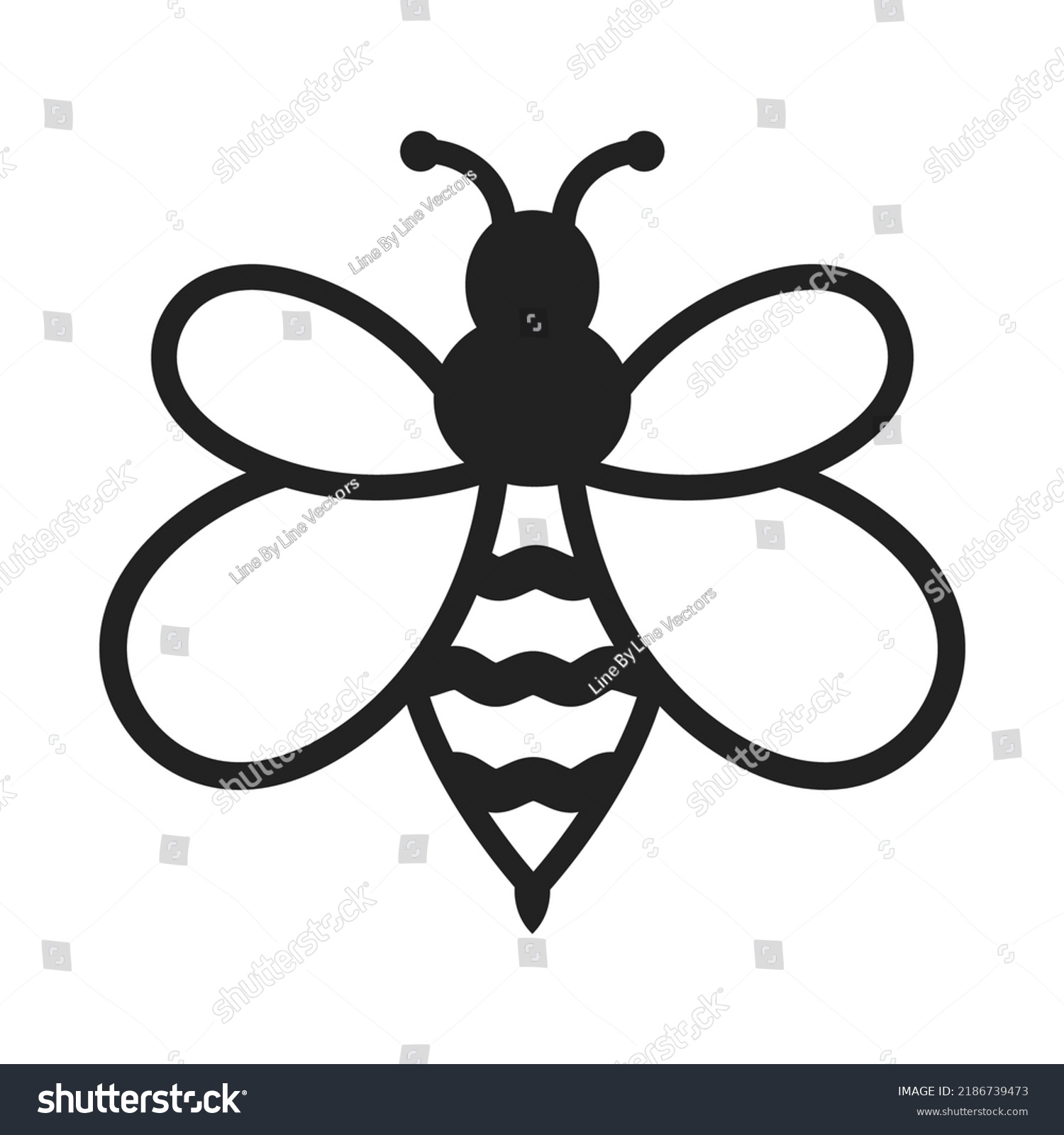 Bee Vector Bee Icon Honeybee Bee Stock Vector (Royalty Free) 2186739473 ...