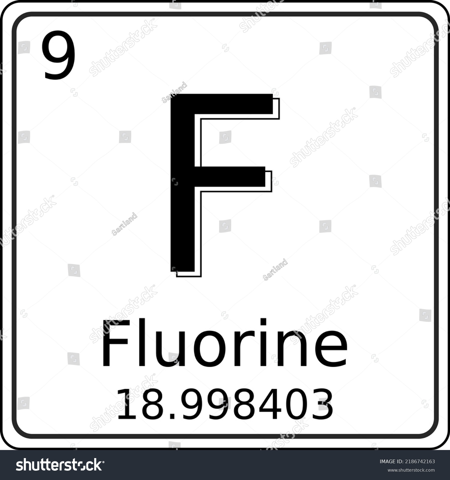 Black White Vector Graphic Symbol Fluorine Stock Vector (Royalty Free ...