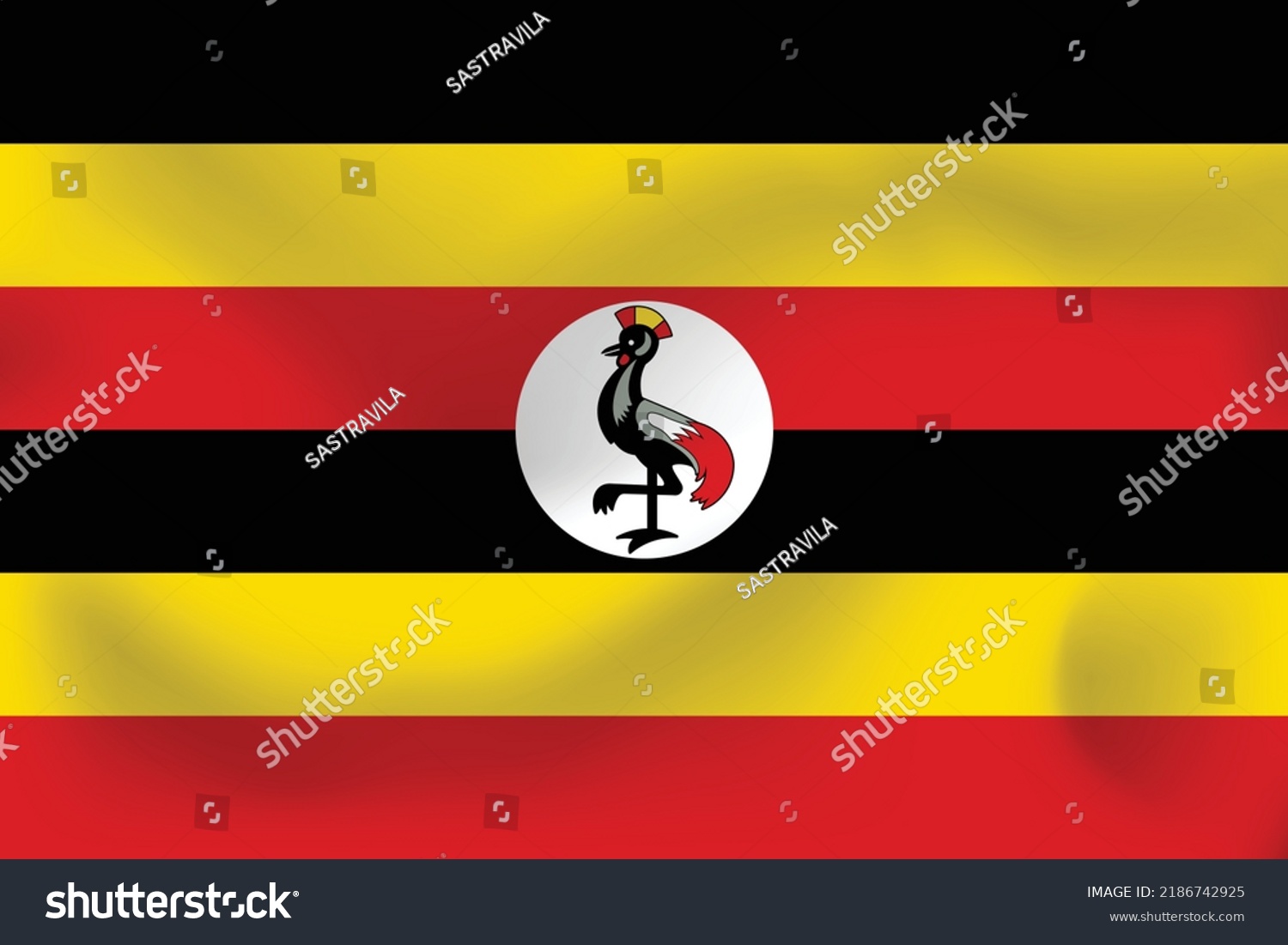 National Flag Uganda Realistic Pictures Flag Stock Vector (Royalty Free ...