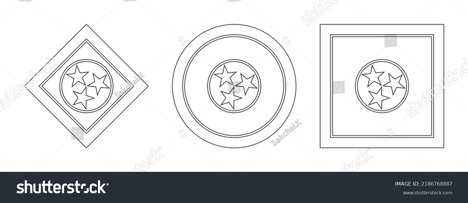 Tennessee Flag Outline Set Isolated On Stock Vector (Royalty Free ...