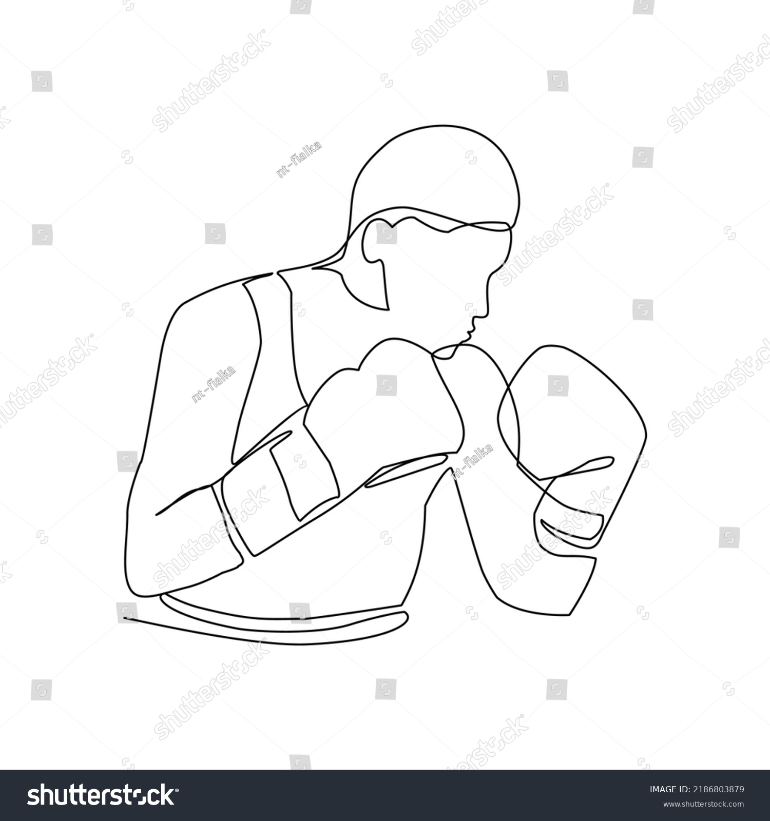 Boxer Vector Illustration Drawn Line Art Stock Vector (Royalty Free ...