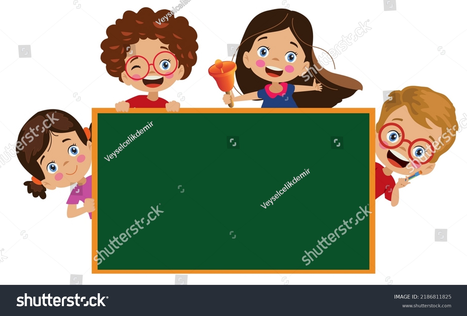 Cute Happy Kids Around Classroom Lesson Stock Vector (Royalty Free ...