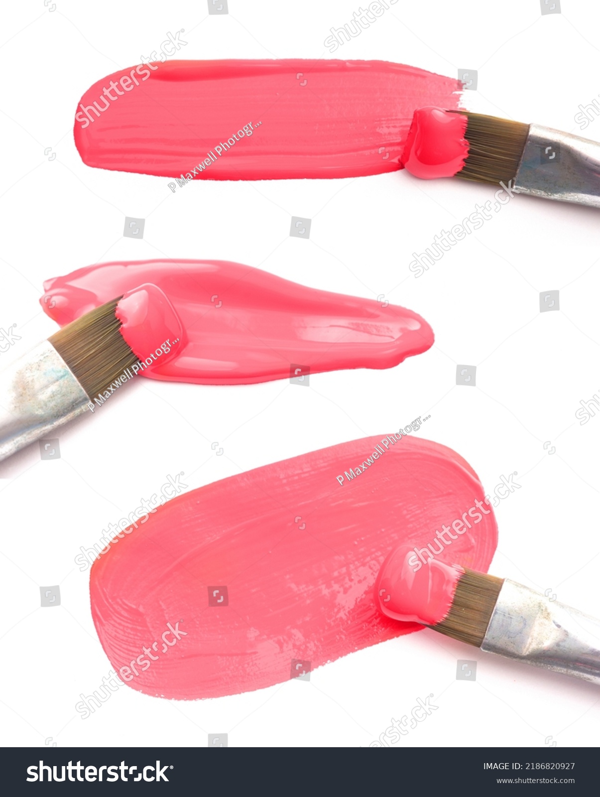 Collection Pink Paint Swatches Paint Brushes Stock Photo 2186820927   Stock Photo A Collection Of Pink Paint Swatches With A Paint Brushes 2186820927 