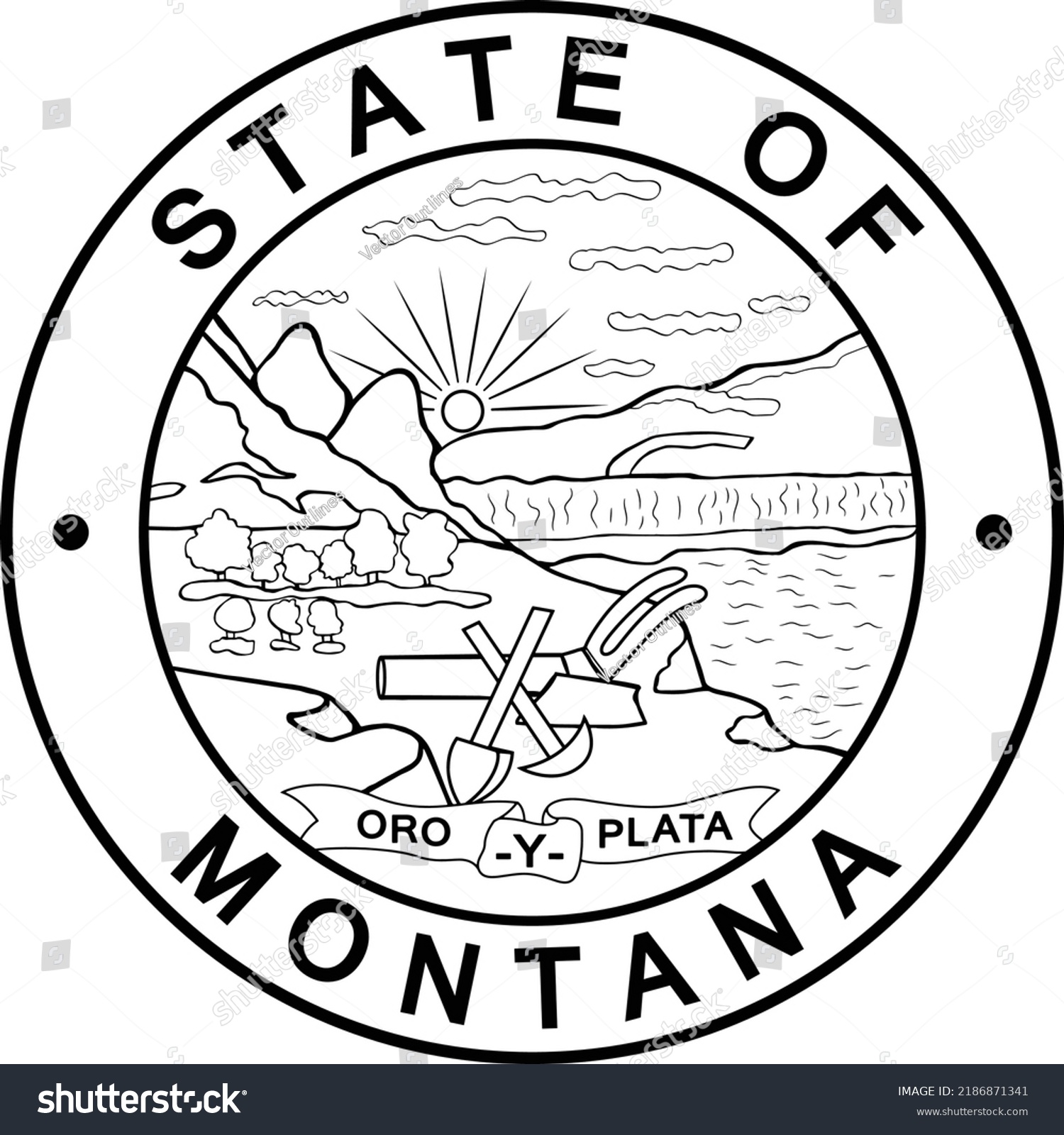 Montana State Seal Logo Eps Vector Stock Vector Royalty Free