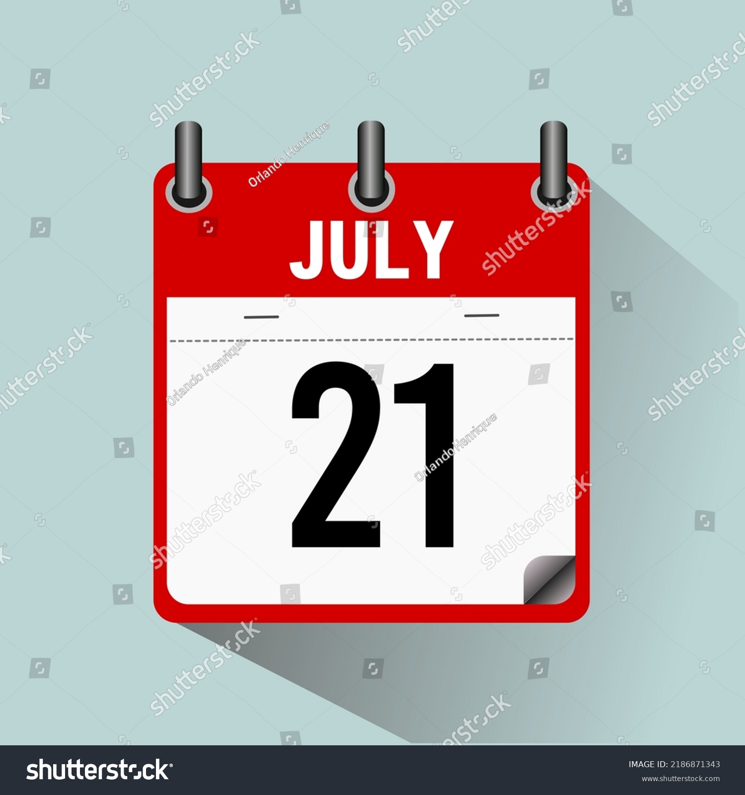 July 21 Calendar Icon Vector Illustration Stock Vector Royalty Free