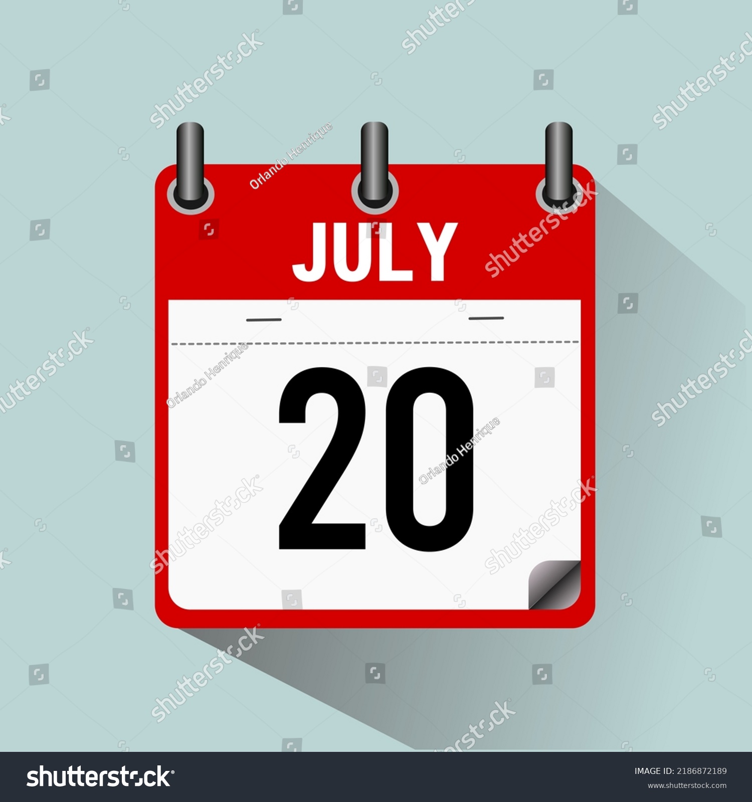 July 20 Calendar Icon Vector Illustration Stock Vector (Royalty Free ...