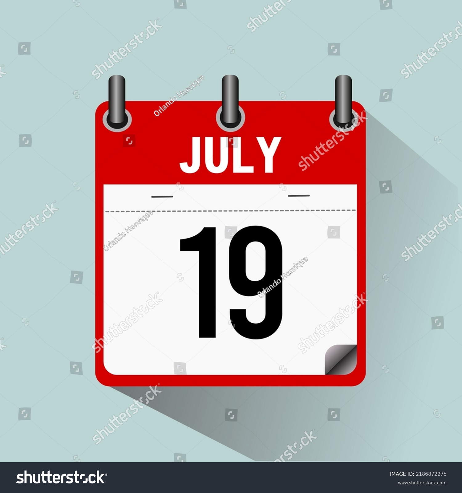 July 19 Calendar Icon Vector Illustration Stock Vector (Royalty Free ...