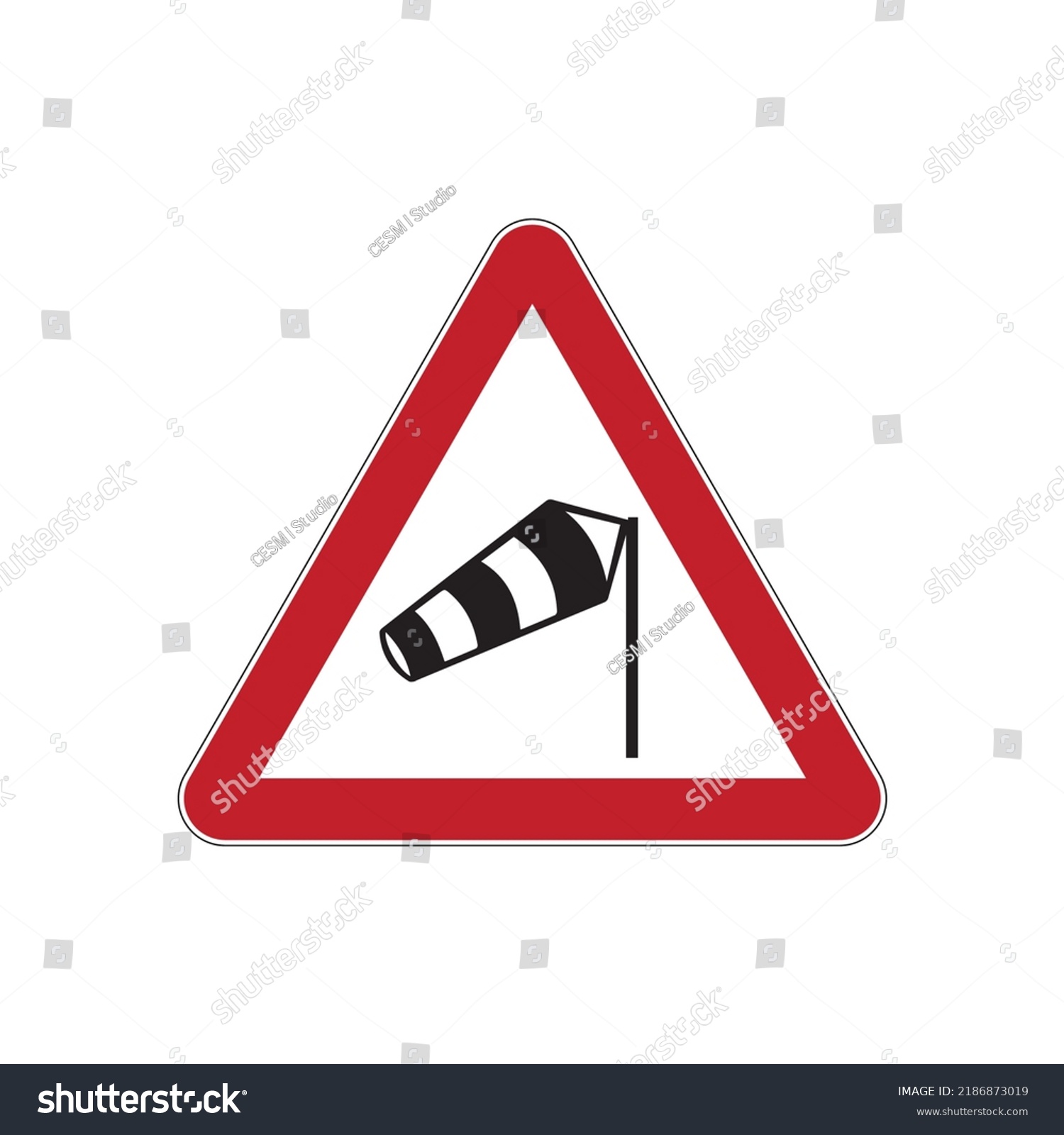 International Road Sign Side Wind Isolated Stock Vector (royalty Free 