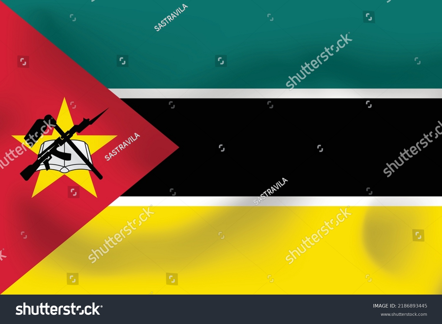 National Flag Mozambique Realistic Pictures Flag Stock Vector (Royalty ...