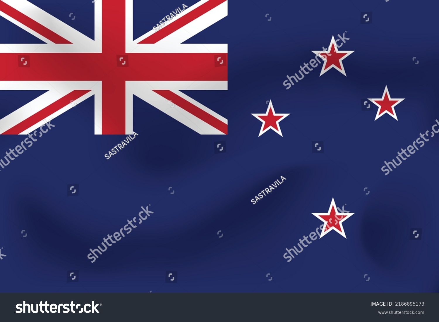 National Flag New Zealand Realistic Pictures Stock Vector (Royalty Free ...