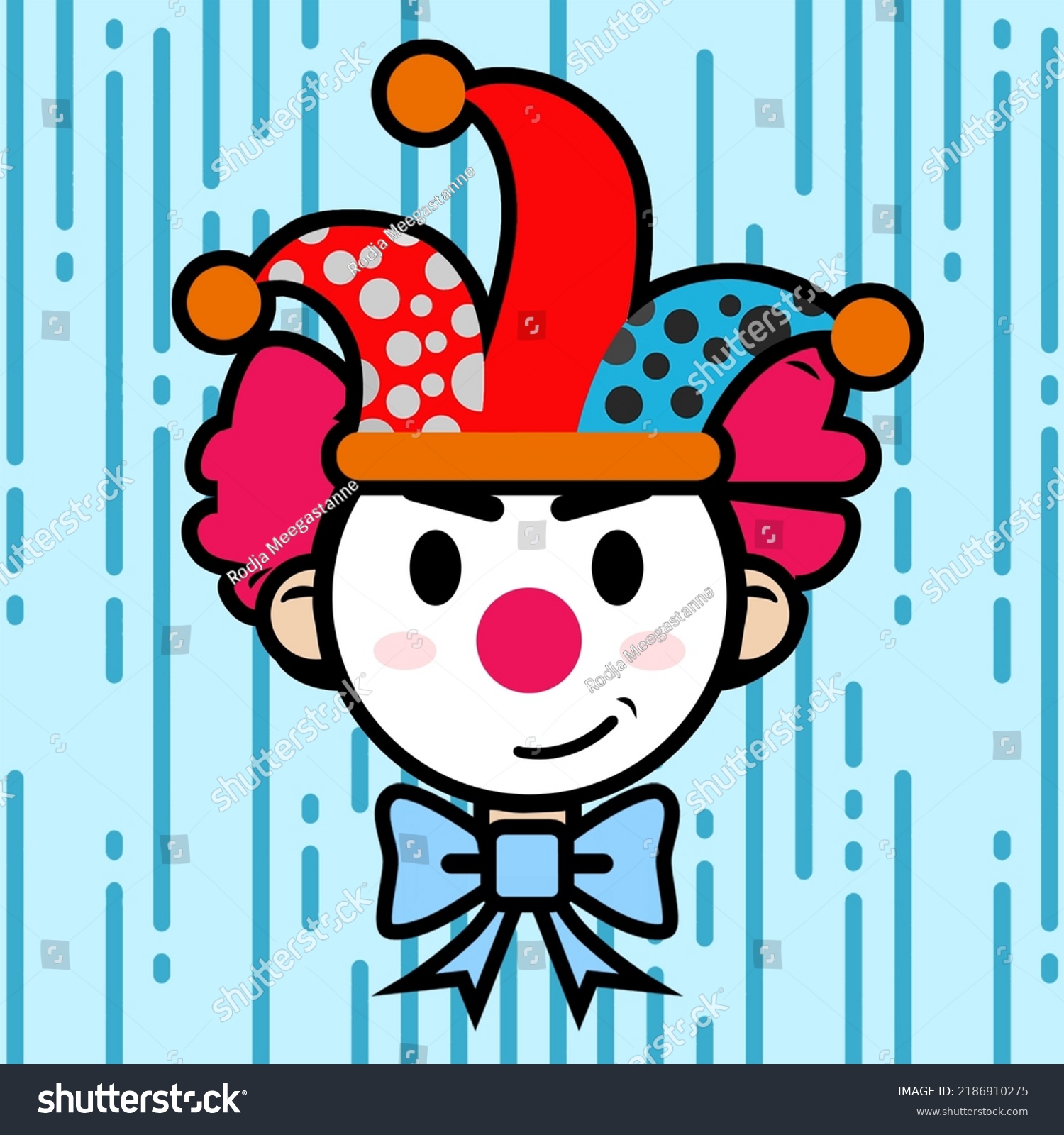 Cute Clown Art Cute Costumes Nice Stock Illustration 2186910275 ...