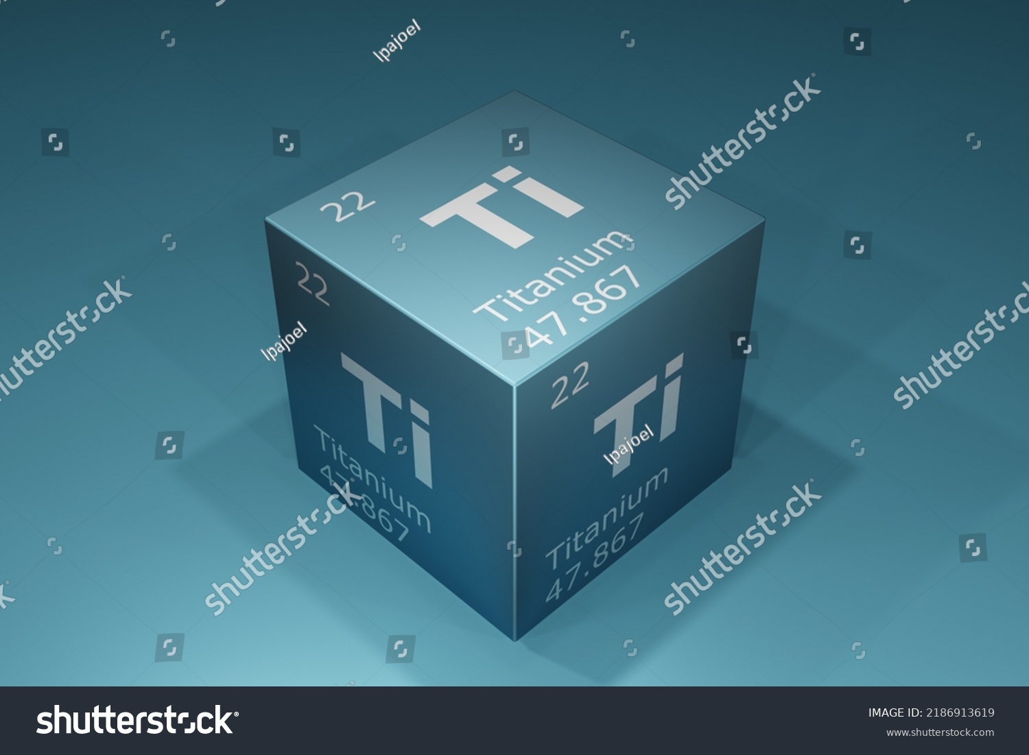 Titanium 3d Rendering Symbols Elements Periodic Stock Illustration ...