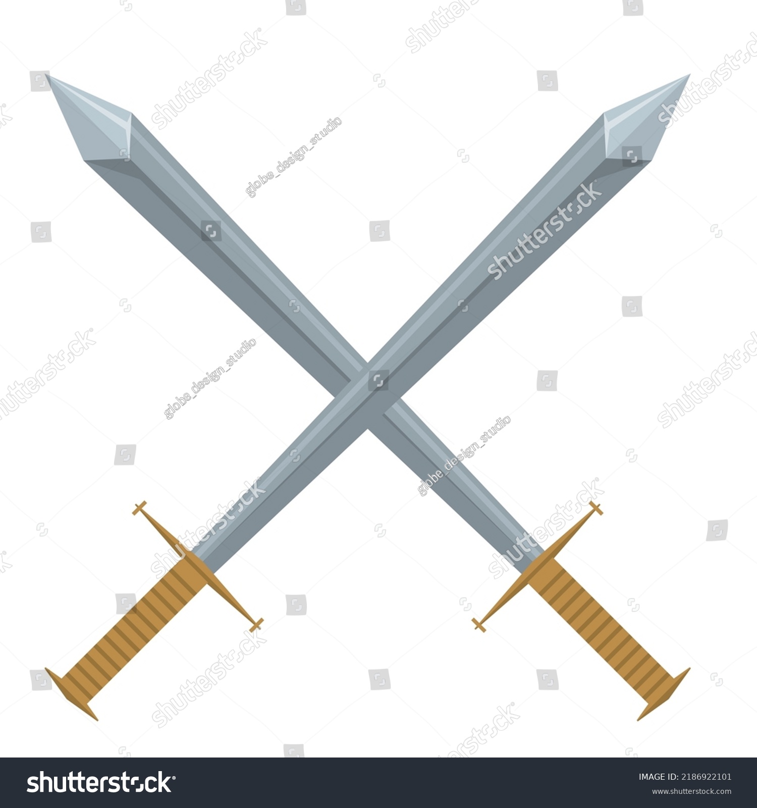 Illustration Swords Knights Weapons Overlaid On Stock Vector (Royalty ...