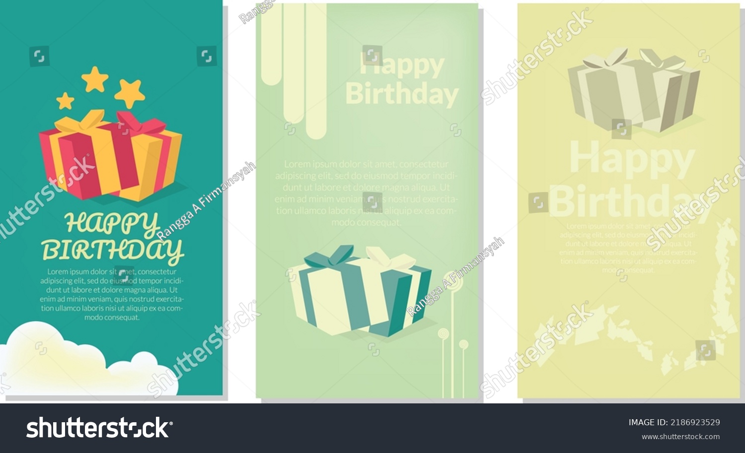 Social Media Birthday Greeting Card Template Stock Vector (royalty Free 