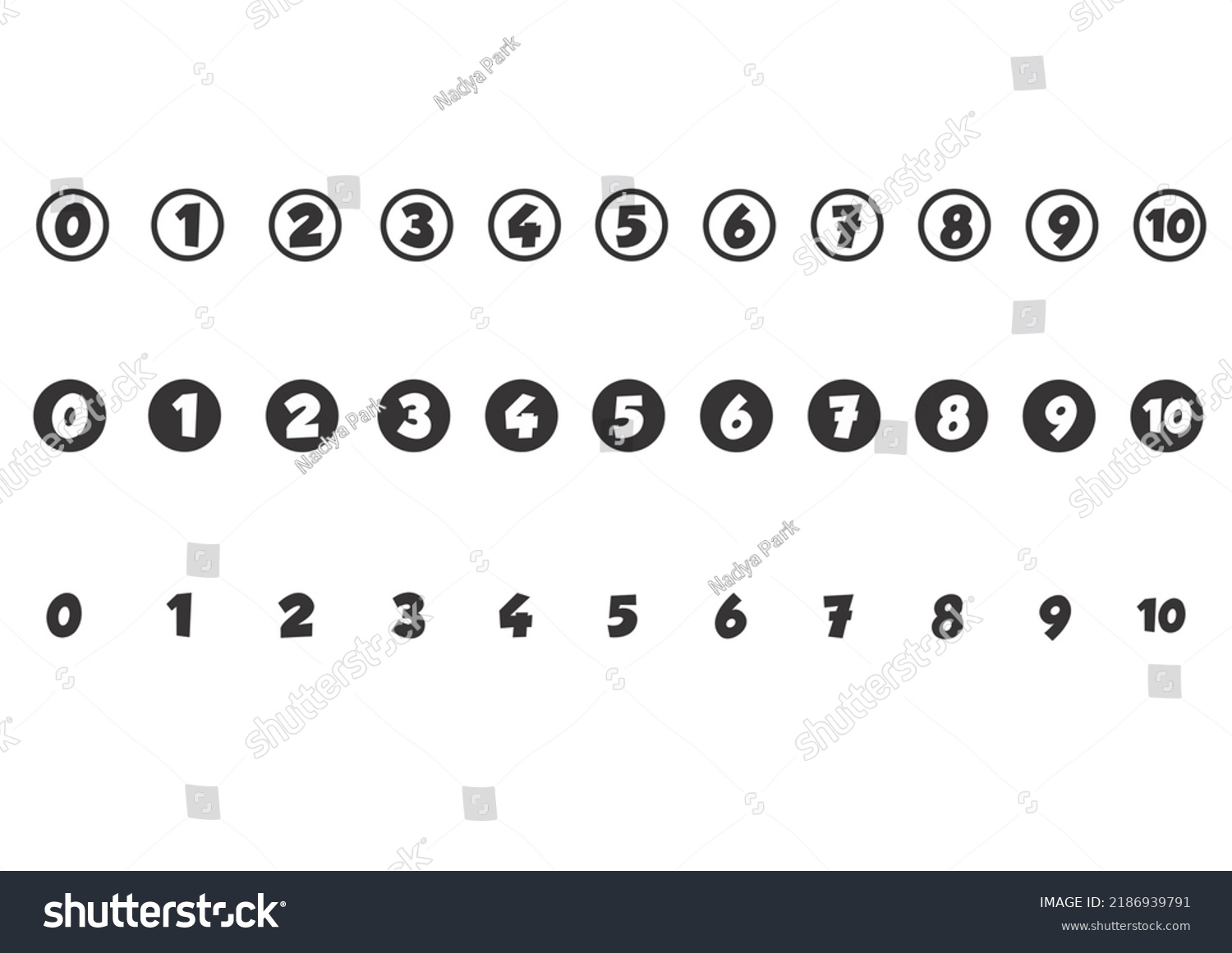 Set Numbers Angka Icon Collection Stock Illustration 2186939791 ...