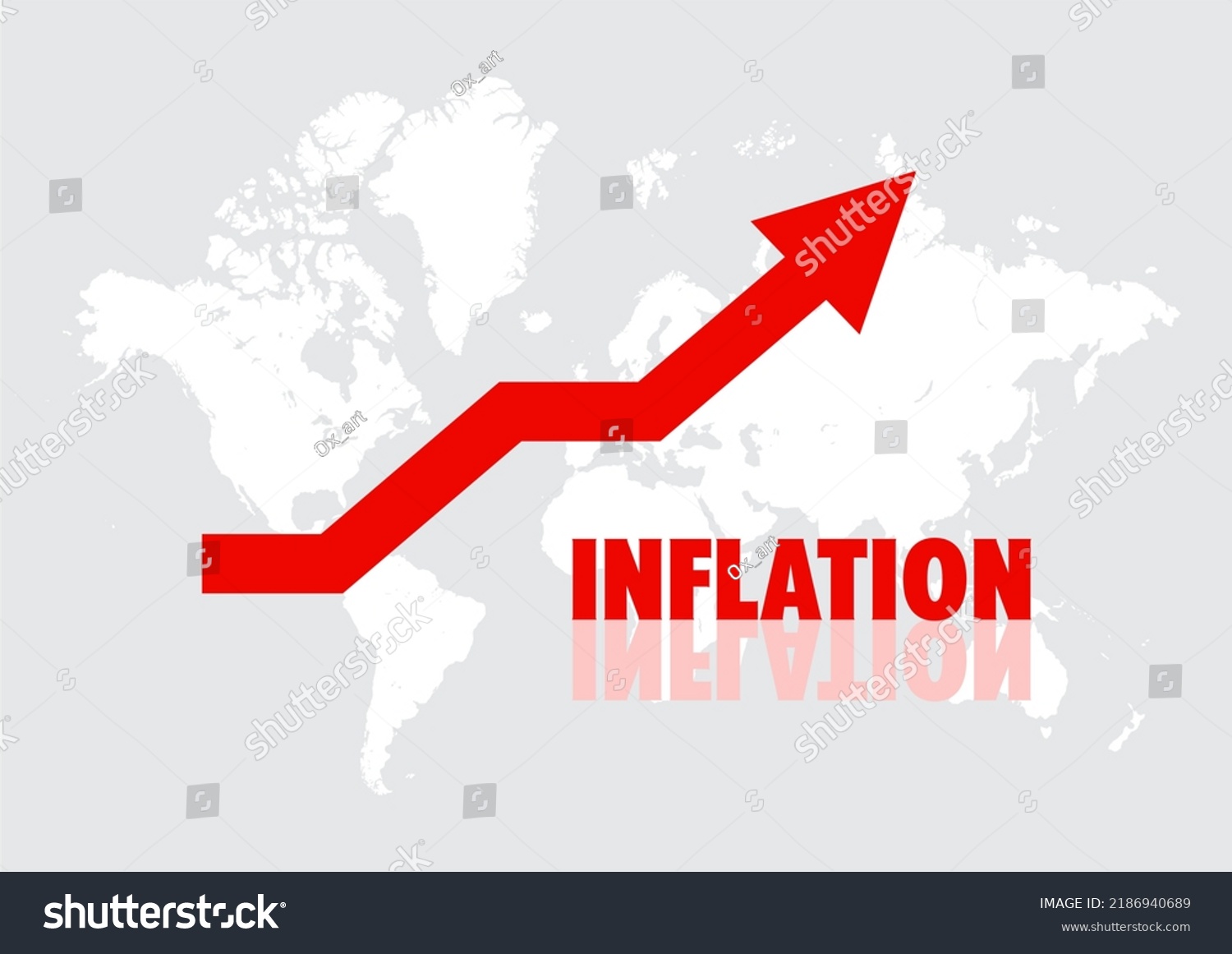 Inflation Crisis Going World Map Red Stock Vector (Royalty Free ...