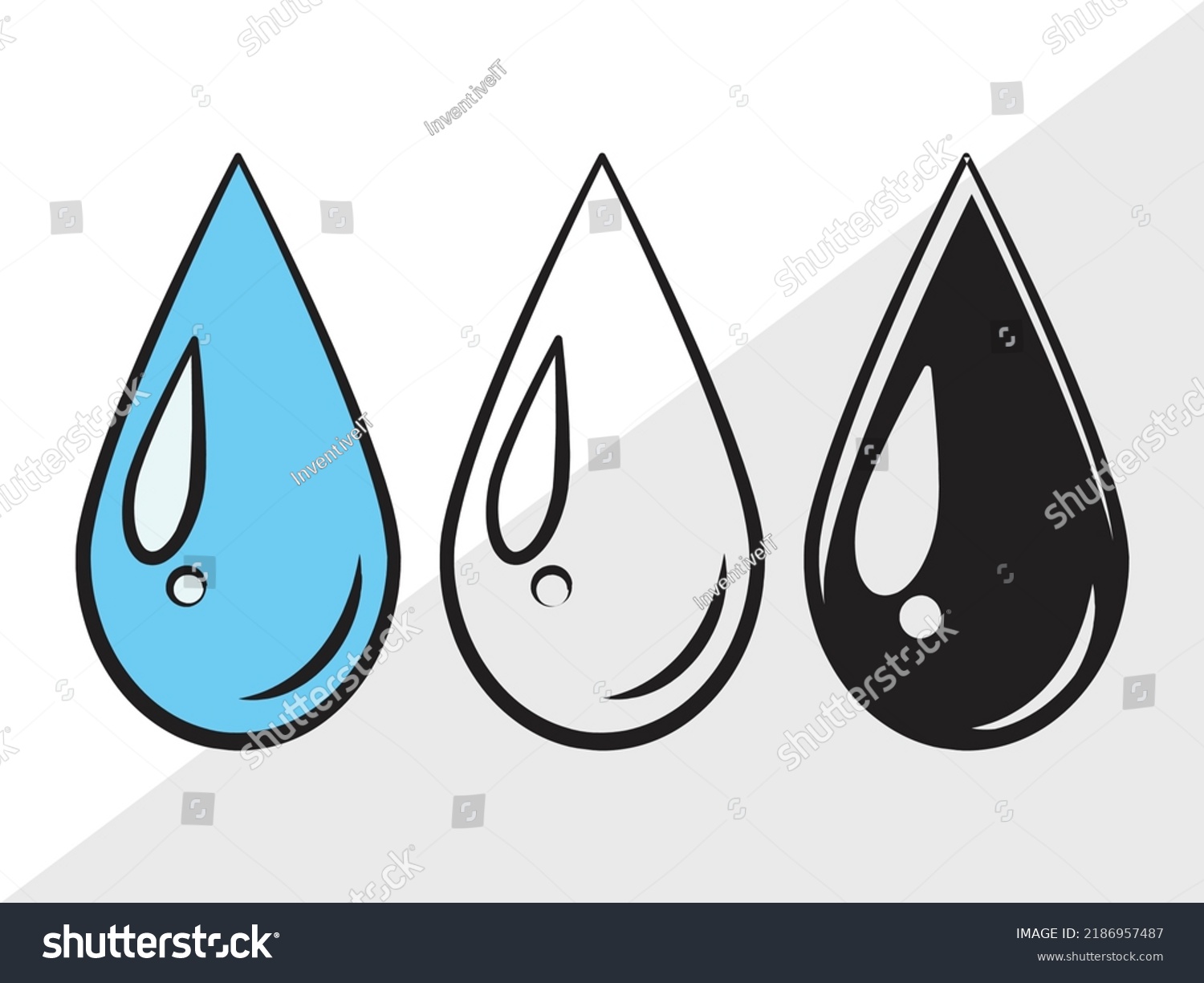 Water Droplets Svg Printable Vector Illustration Stock Vector (Royalty ...