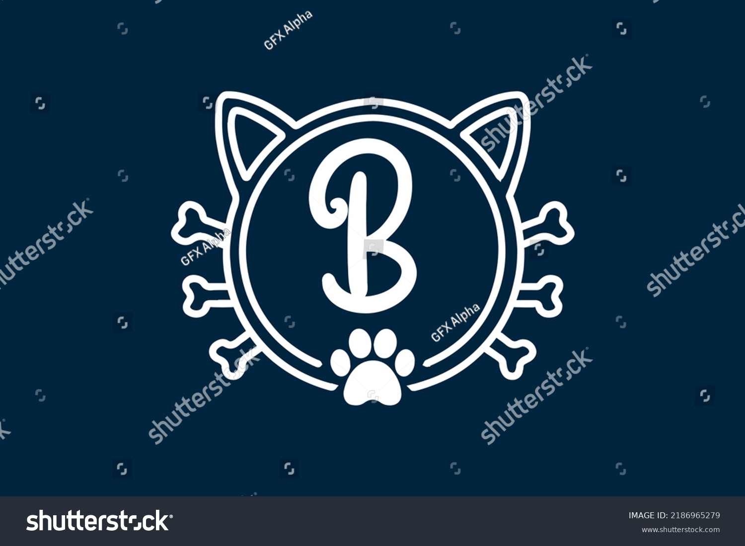 Cat Monogram Letter B Logo Designs Stock Vector (Royalty Free ...