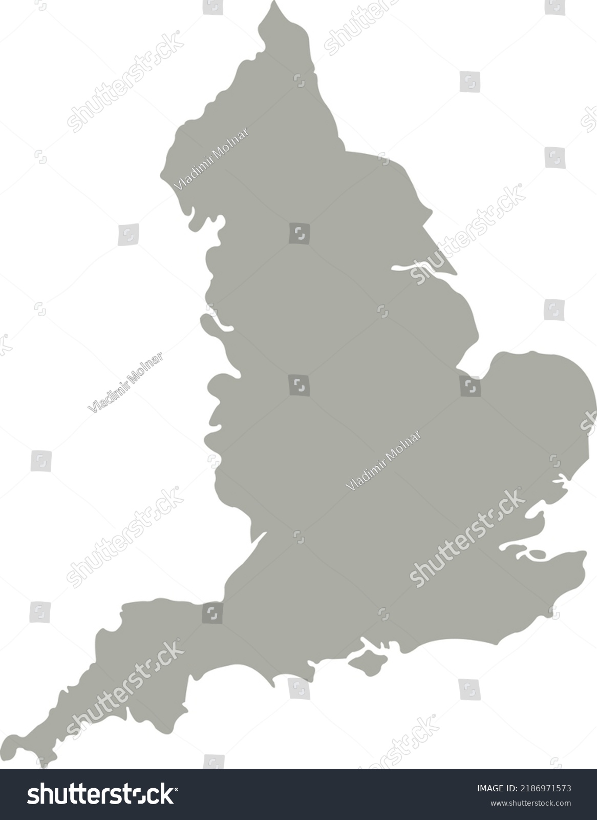 Vector Illustration England Map Stock Vector (Royalty Free) 2186971573 ...