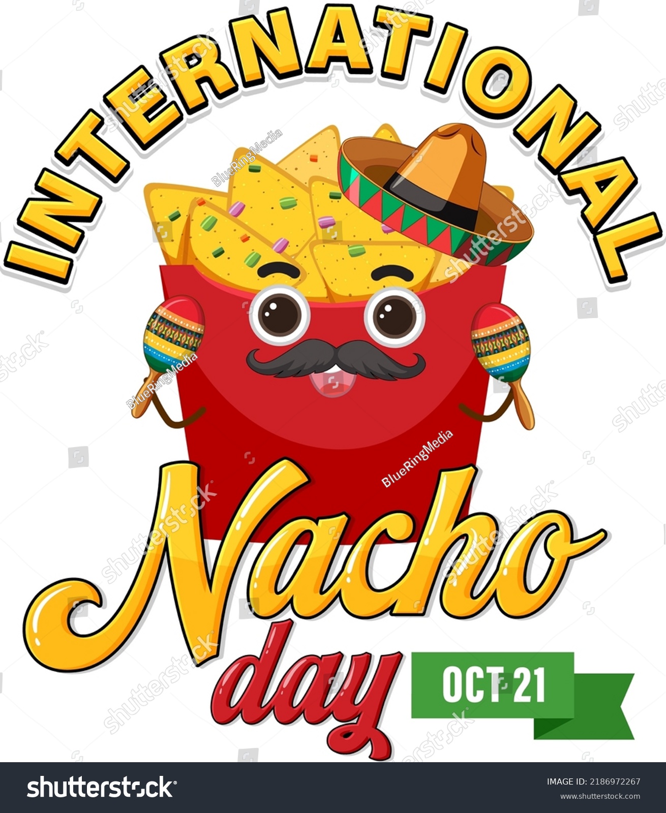 International Nacho Day Banner Design Illustration Stock Vector