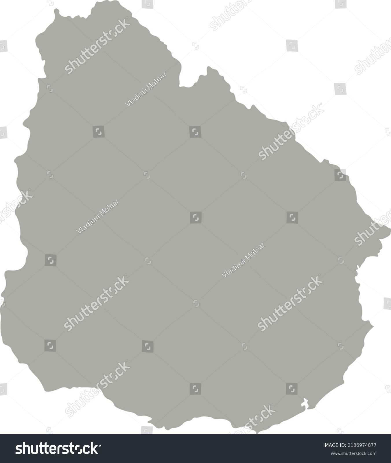 Vector Illustration Uruguay Map Stock Vector (Royalty Free) 2186974877 ...