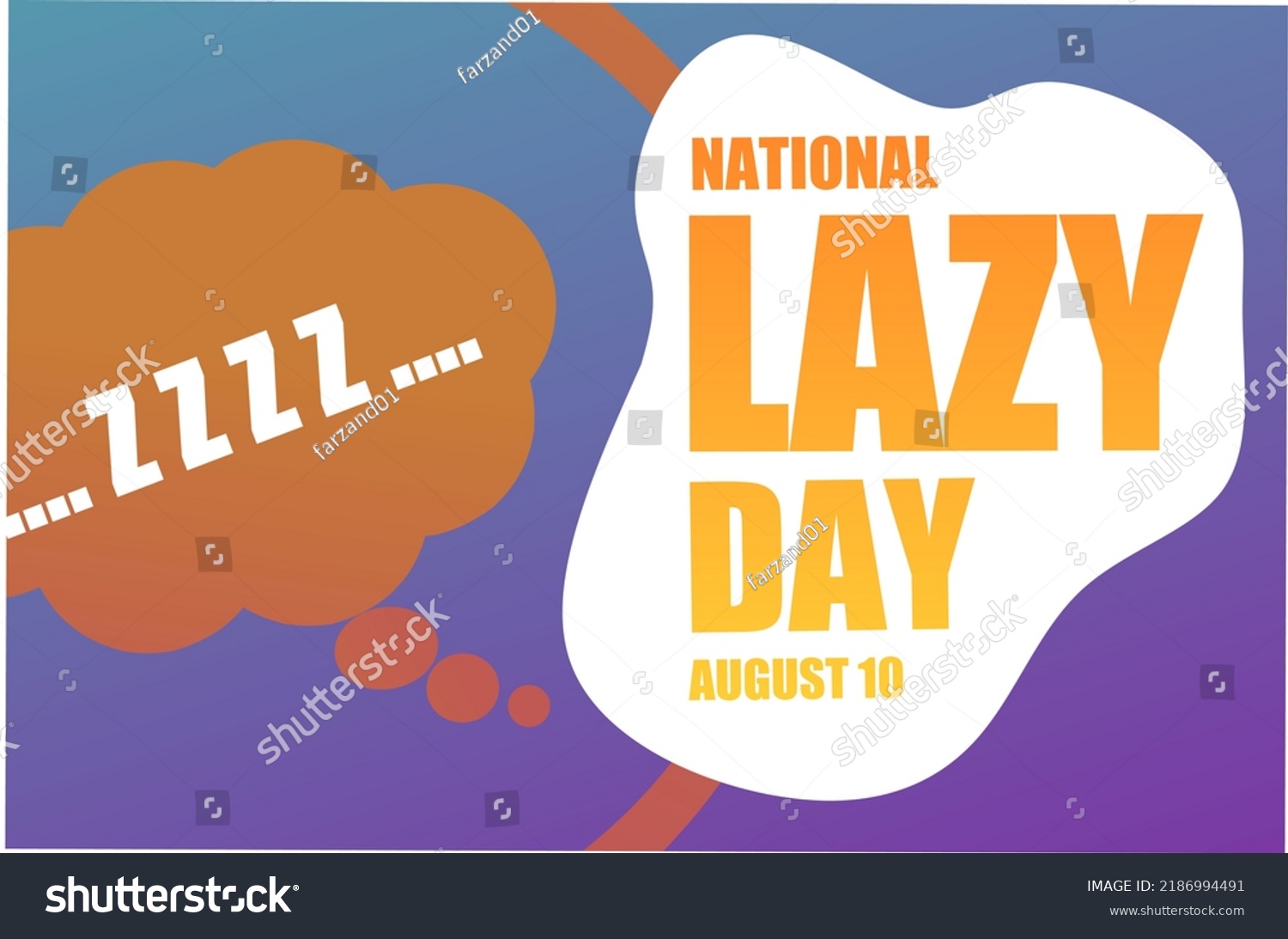 National Lazy Day August 10 Vector Stock Vector (Royalty Free