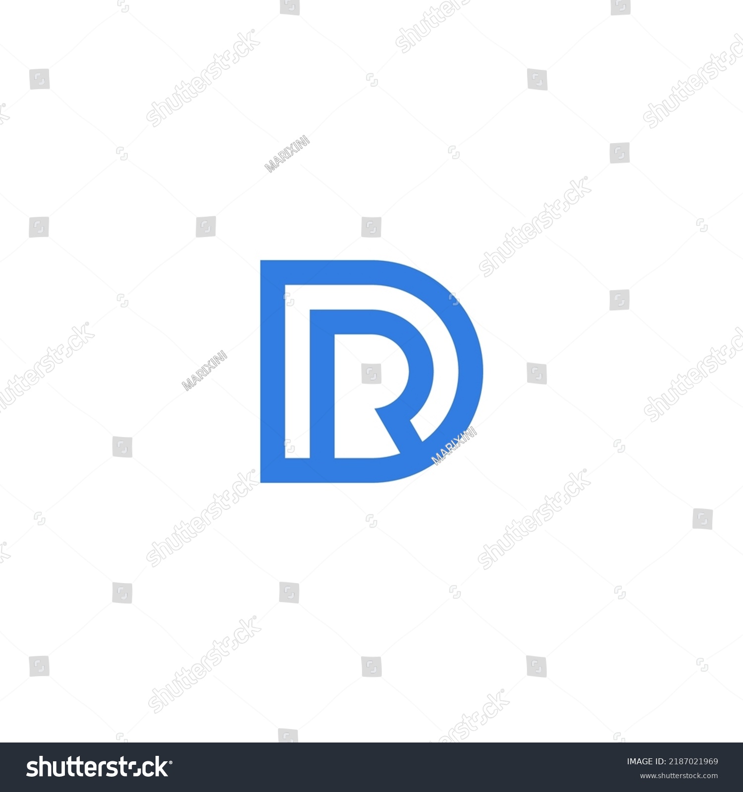 Dr Monogram Logo Blue Color Stock Vector (Royalty Free) 2187021969 ...