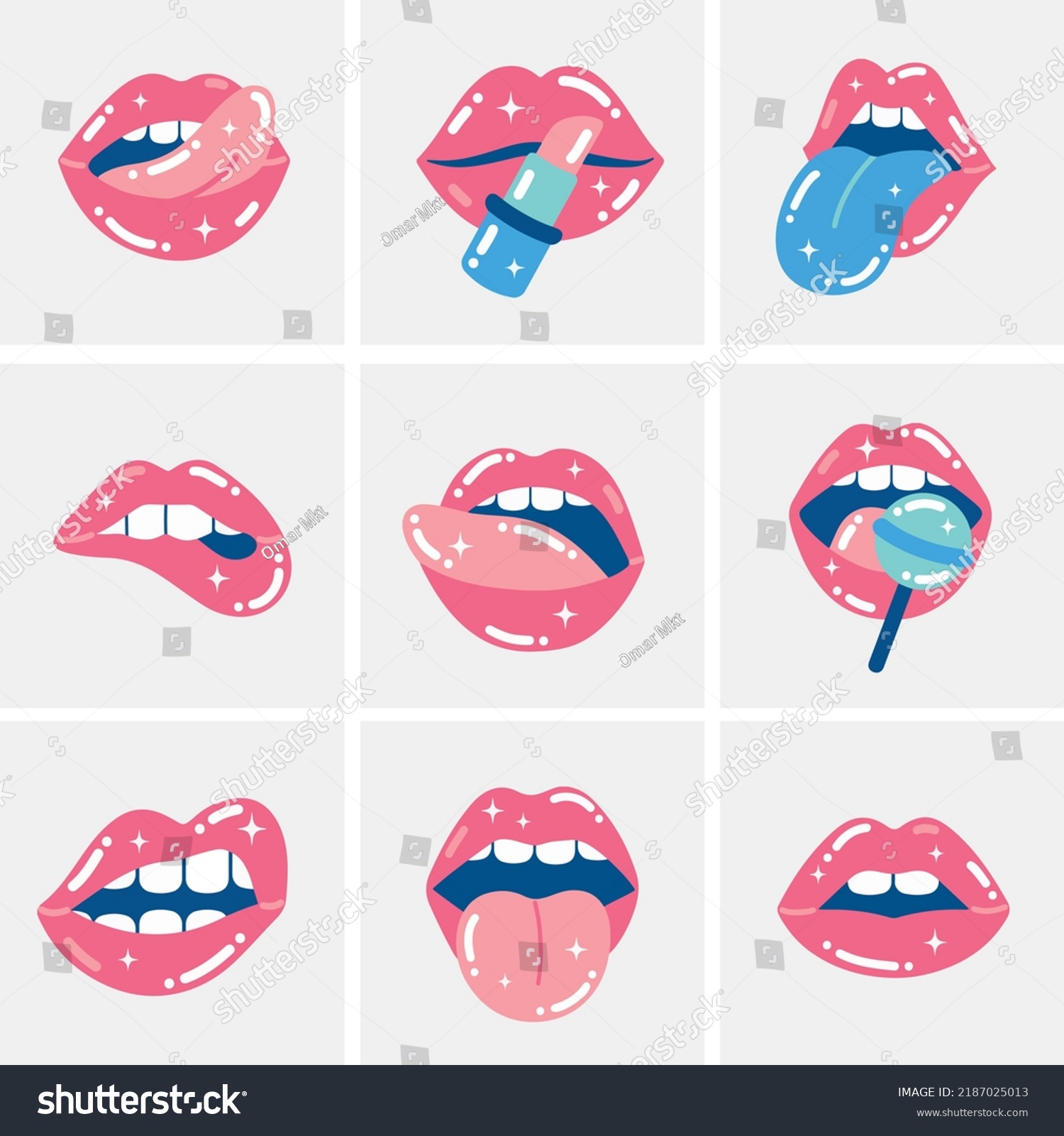 Lips Collection Vector Illustration Sexy Womans Stock Vector Royalty Free