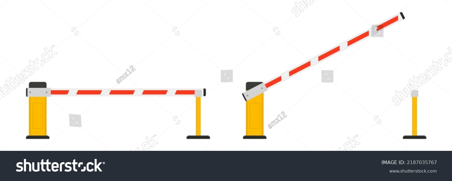 Open Closed Car Barriers Stop Park Stock Vector (Royalty Free ...