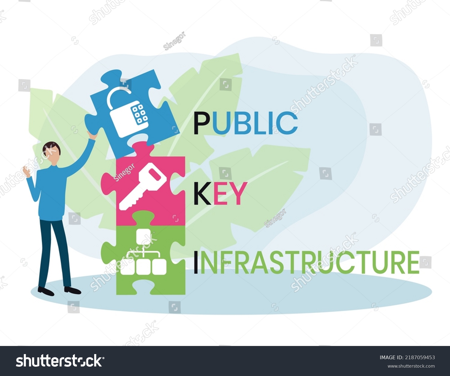 Pki Public Key Infrastructure Acronym Business Stock Vector (Royalty ...