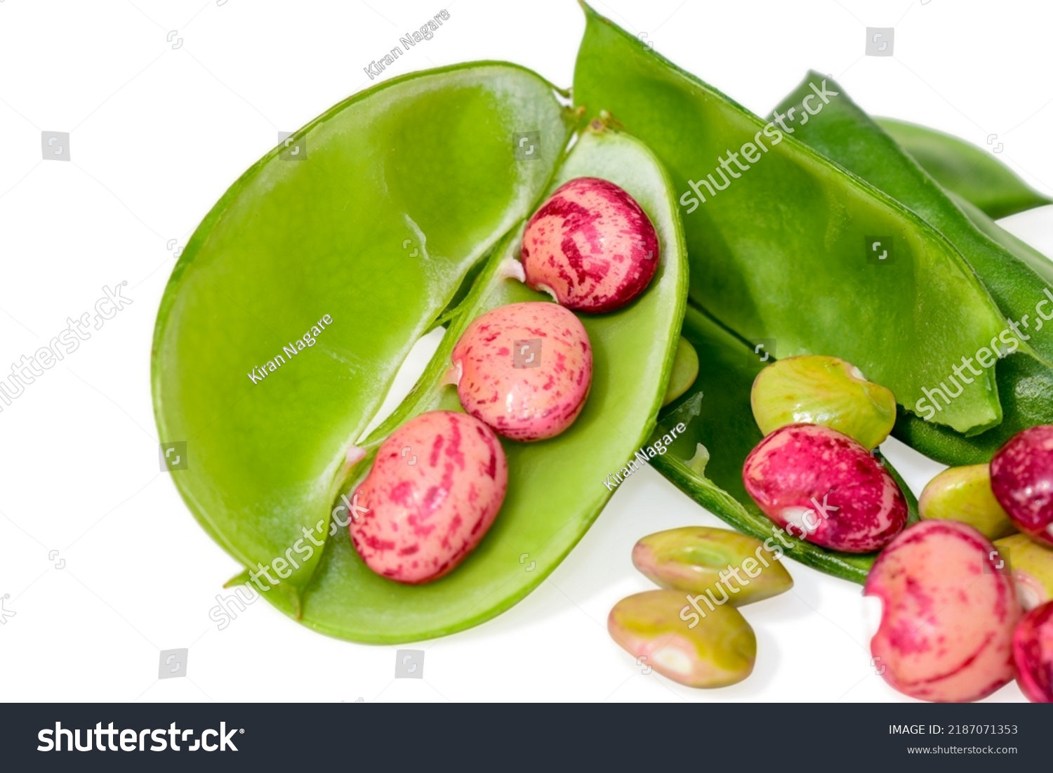 Fresh Lima Beans Isolated On White Stock Photo 2187071353 Shutterstock