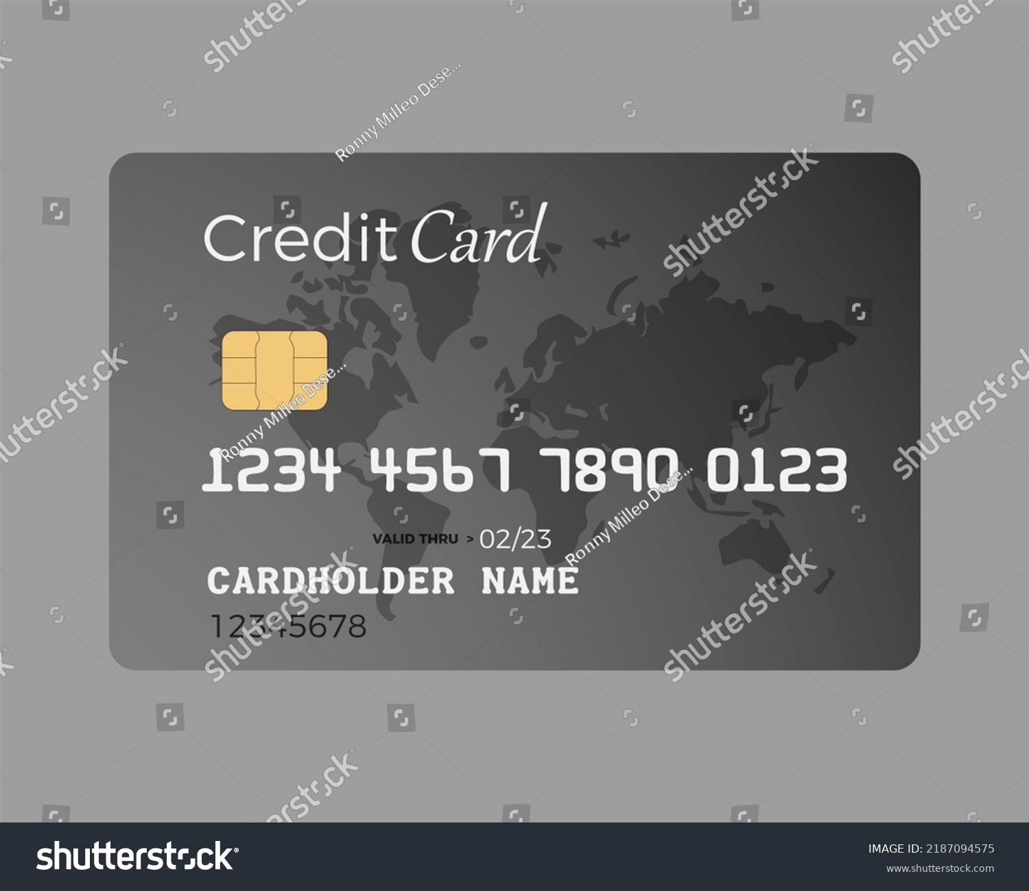 Credit Card Template World Map Image Stock Illustration 2187094575 ...