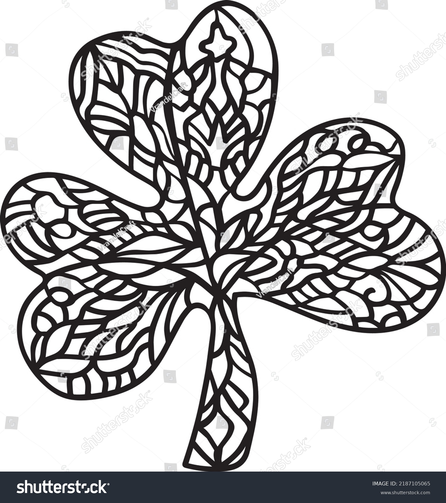 Clover Vector Clip Art Black White Stock Vector (Royalty Free ...