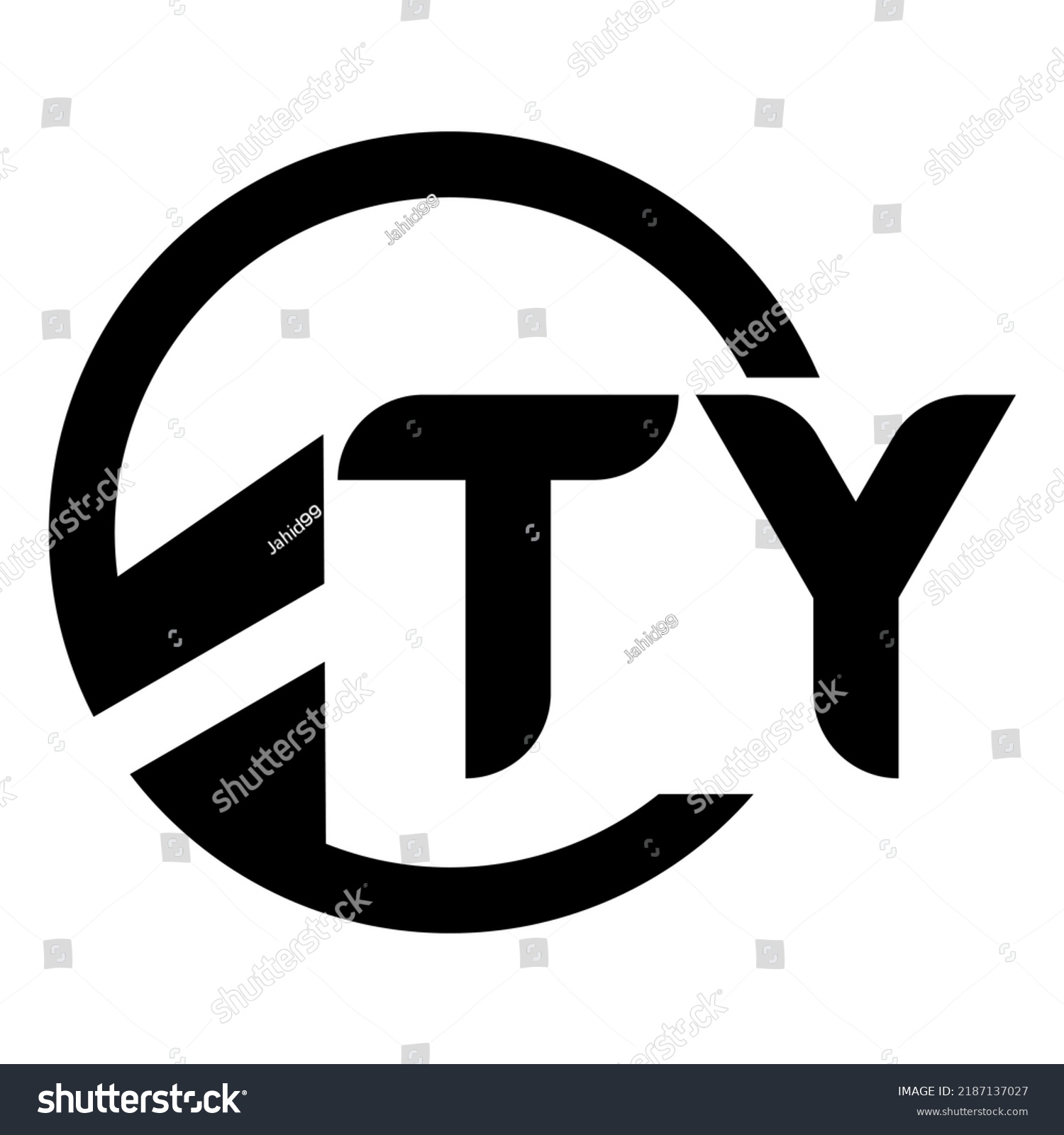 Ty Letter Logo Design On Black Stock Vector (Royalty Free) 2187137027 ...