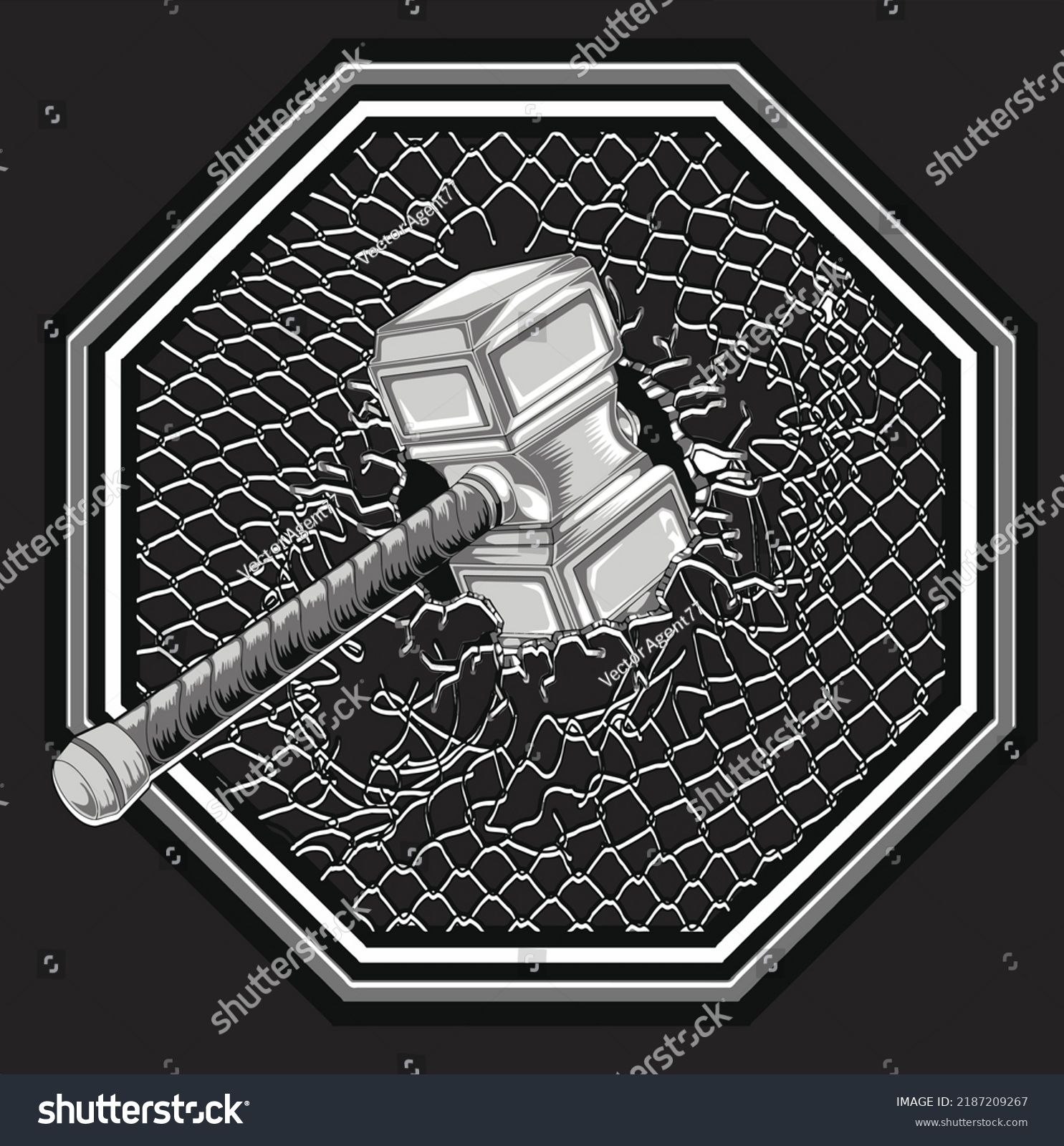 Hammer Illustration Isolated On Black Background Stock Vector (Royalty