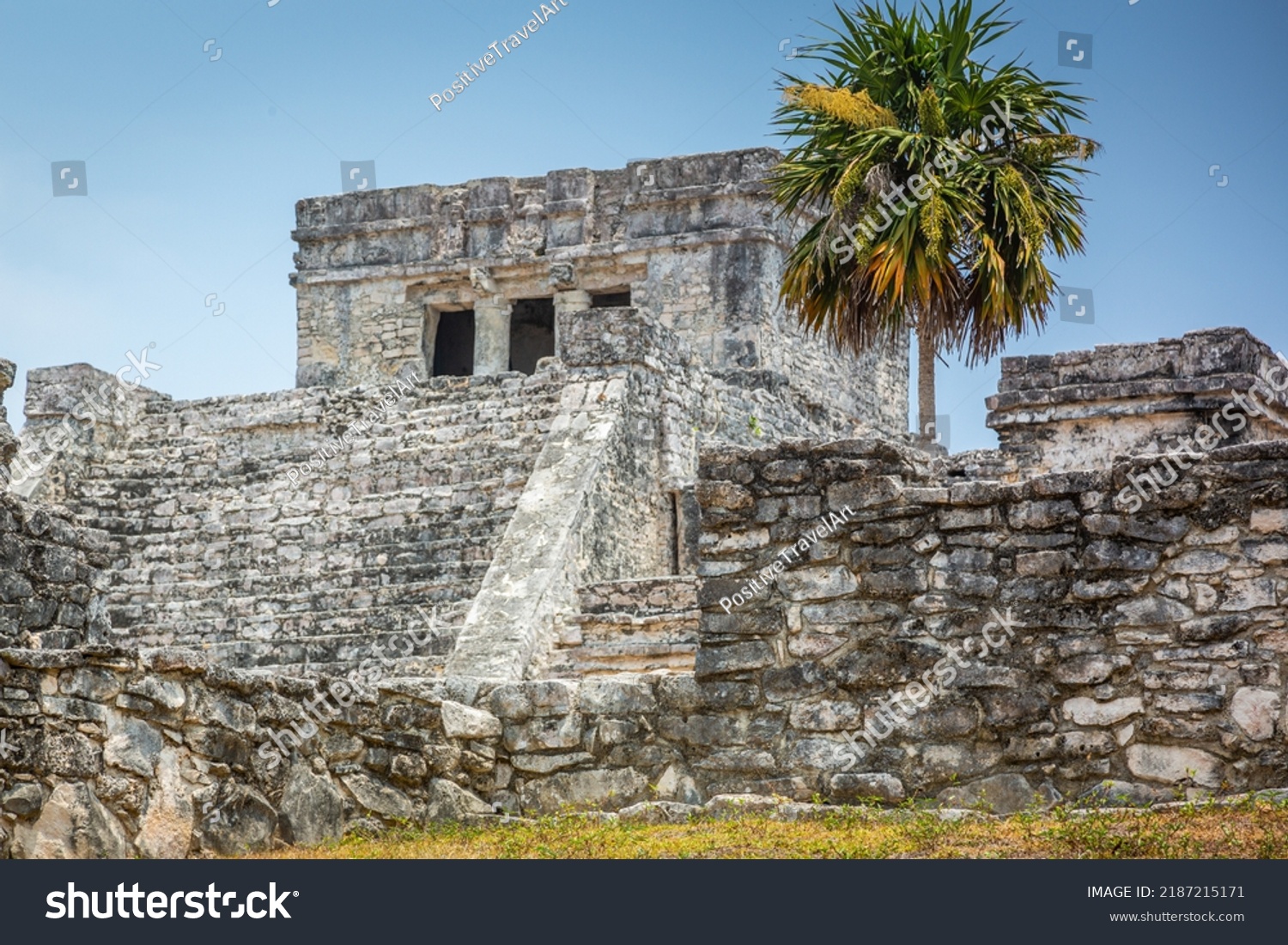 Tulum Pyramid Ancient Mayan Civilization Caribbean Stock Photo ...