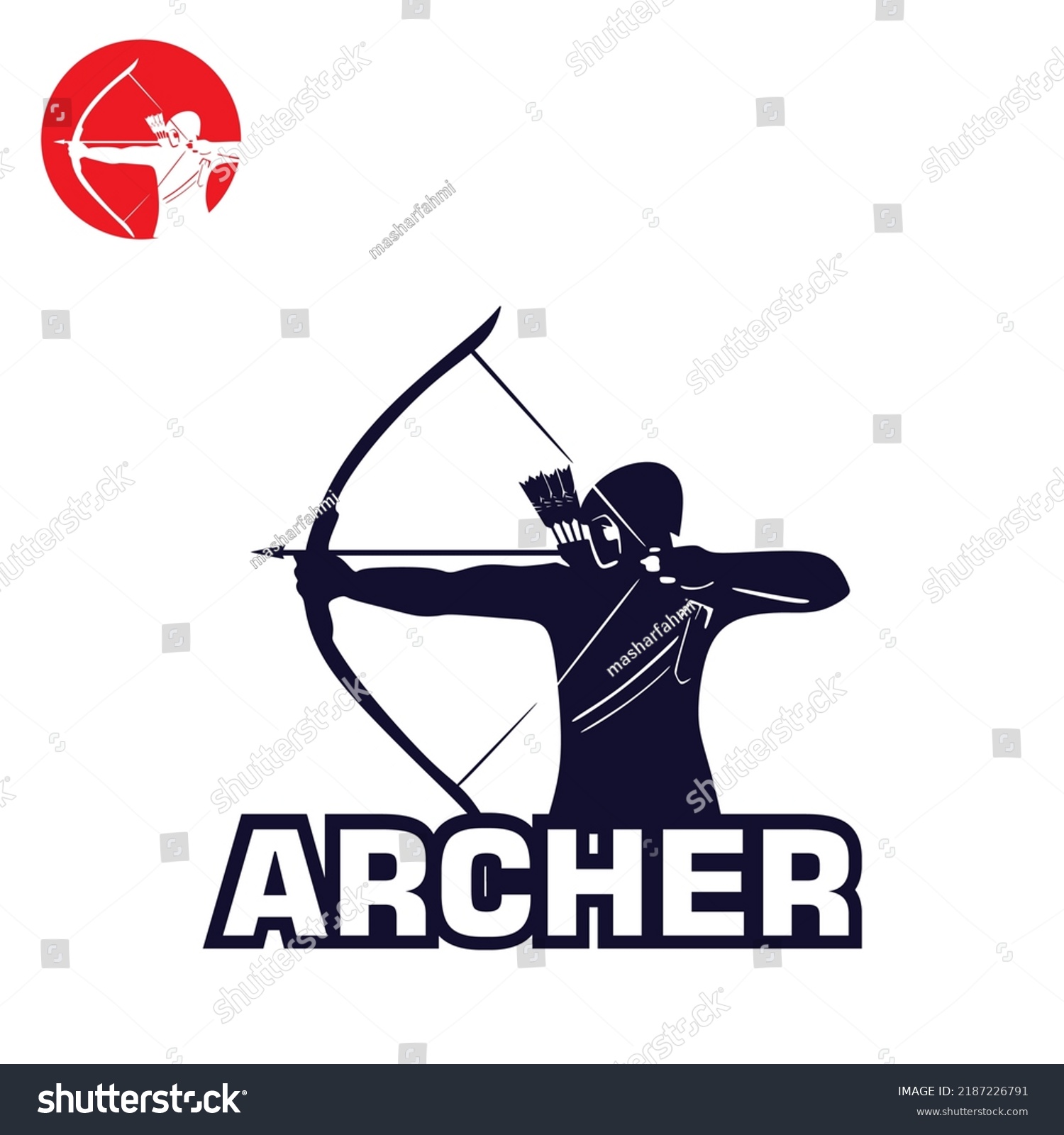 Archer Black Logo Greatsilhouette Brave Man Stock Vector (Royalty Free ...