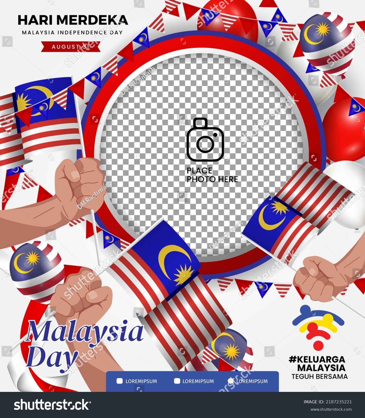 Malaysia Independence Day Twibbon Template Design Stock Vector (Royalty ...