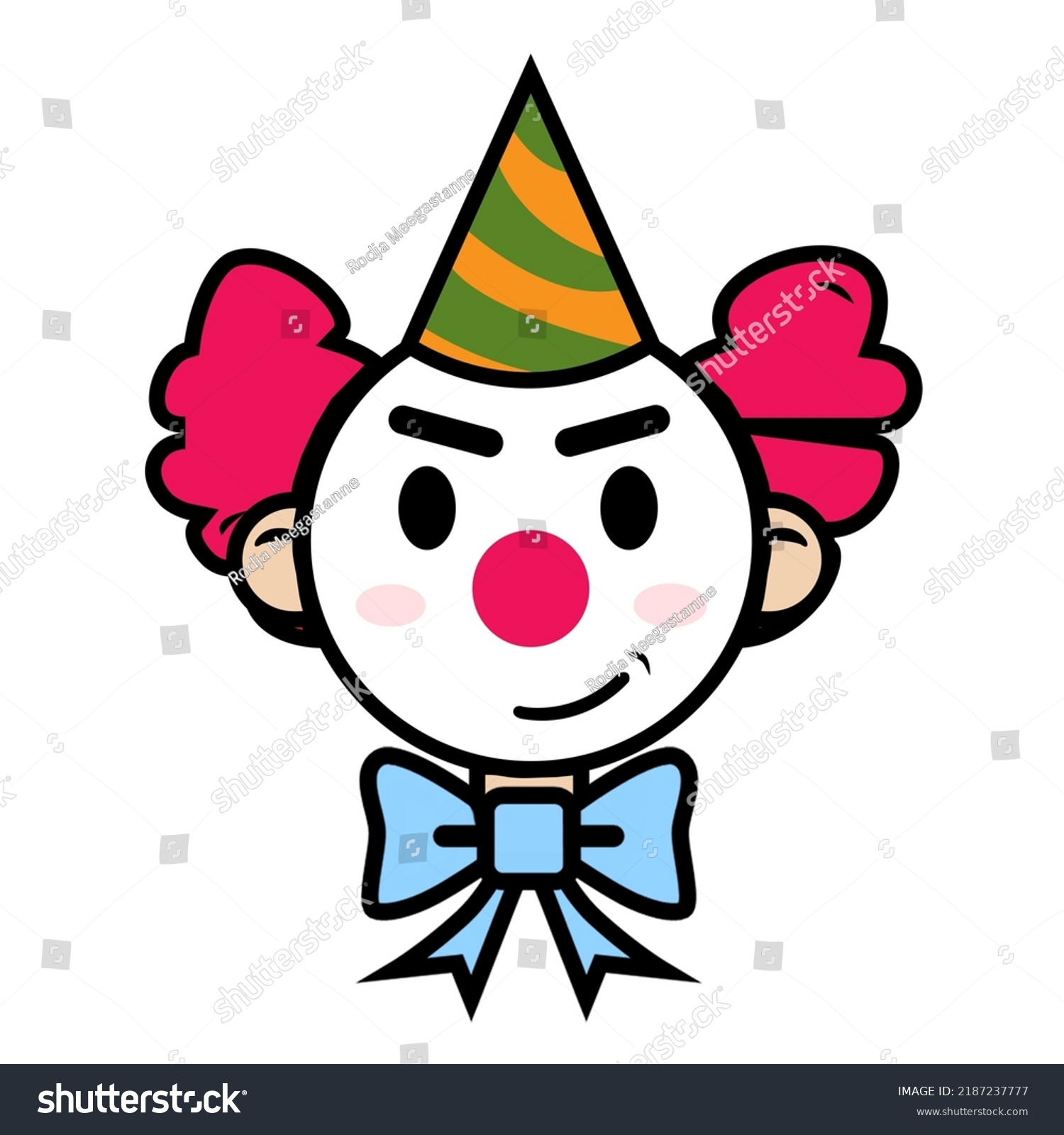 Cute Clown Art Cute Costumes White Stock Illustration 2187237777 ...