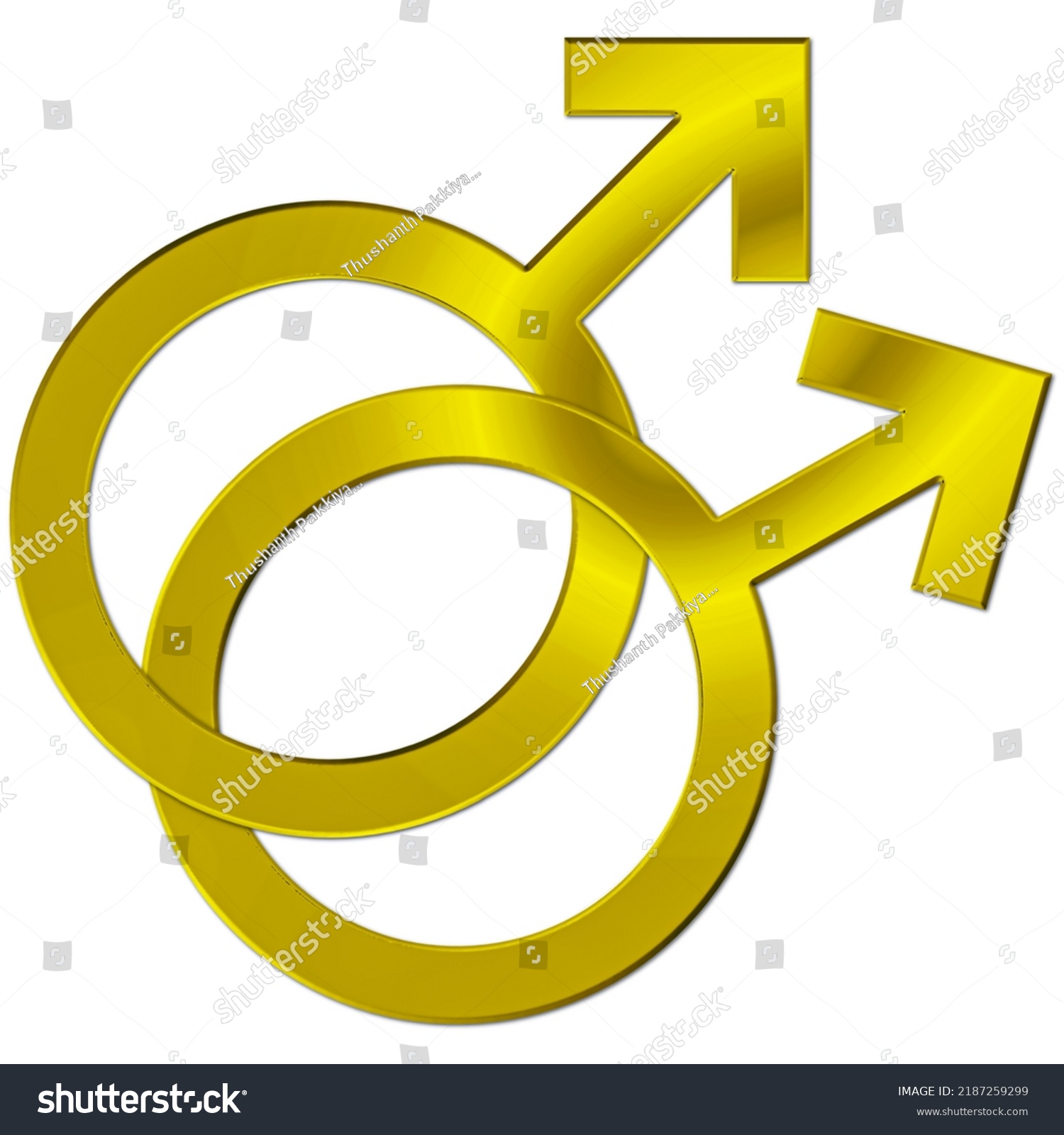 Two Male Symbols Crossed Representing Gay Stock Illustration 2187259299