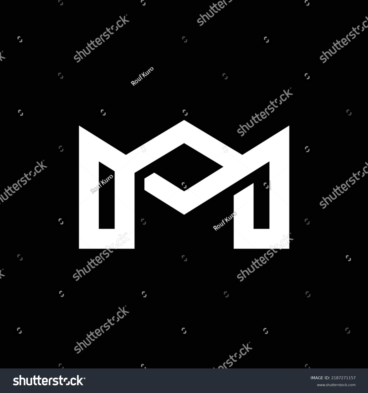 Modern Letter M Overlapping Line Vector Stock Vector (Royalty Free ...