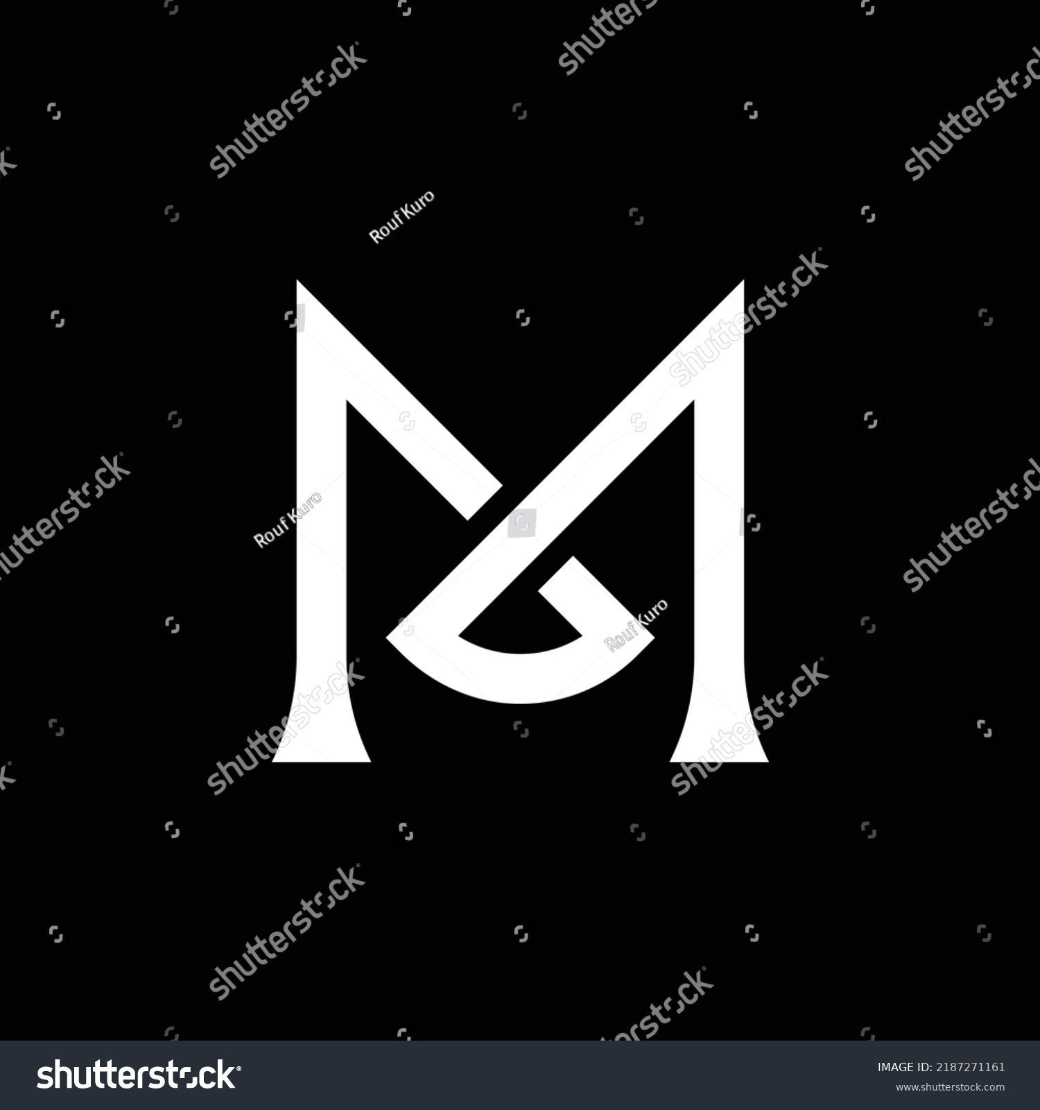 Modern Letter M Overlapping Line Vector Stock Vector (Royalty Free ...