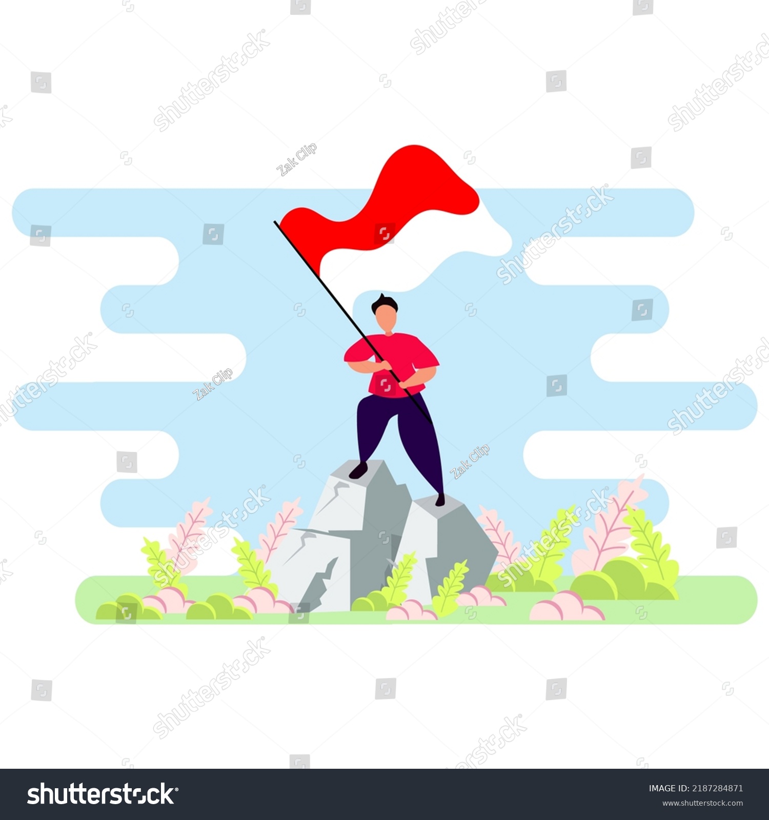 People Celebrate Indonesias Independence Day By Stock Vector Royalty Free 2187284871 3124