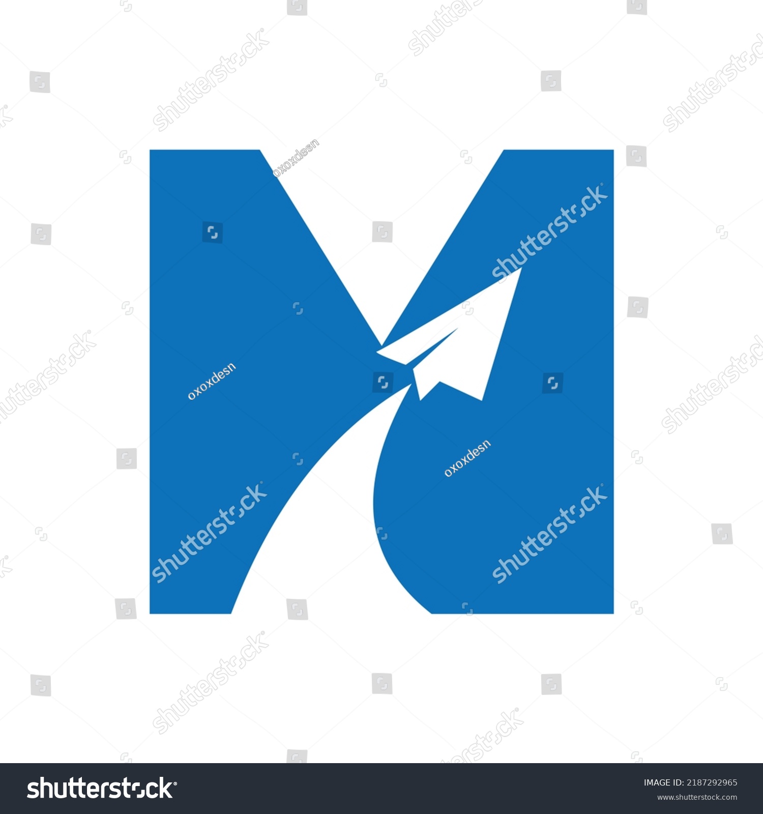 Letter M Travel Logo Combine Flying Stock Vector (Royalty Free ...