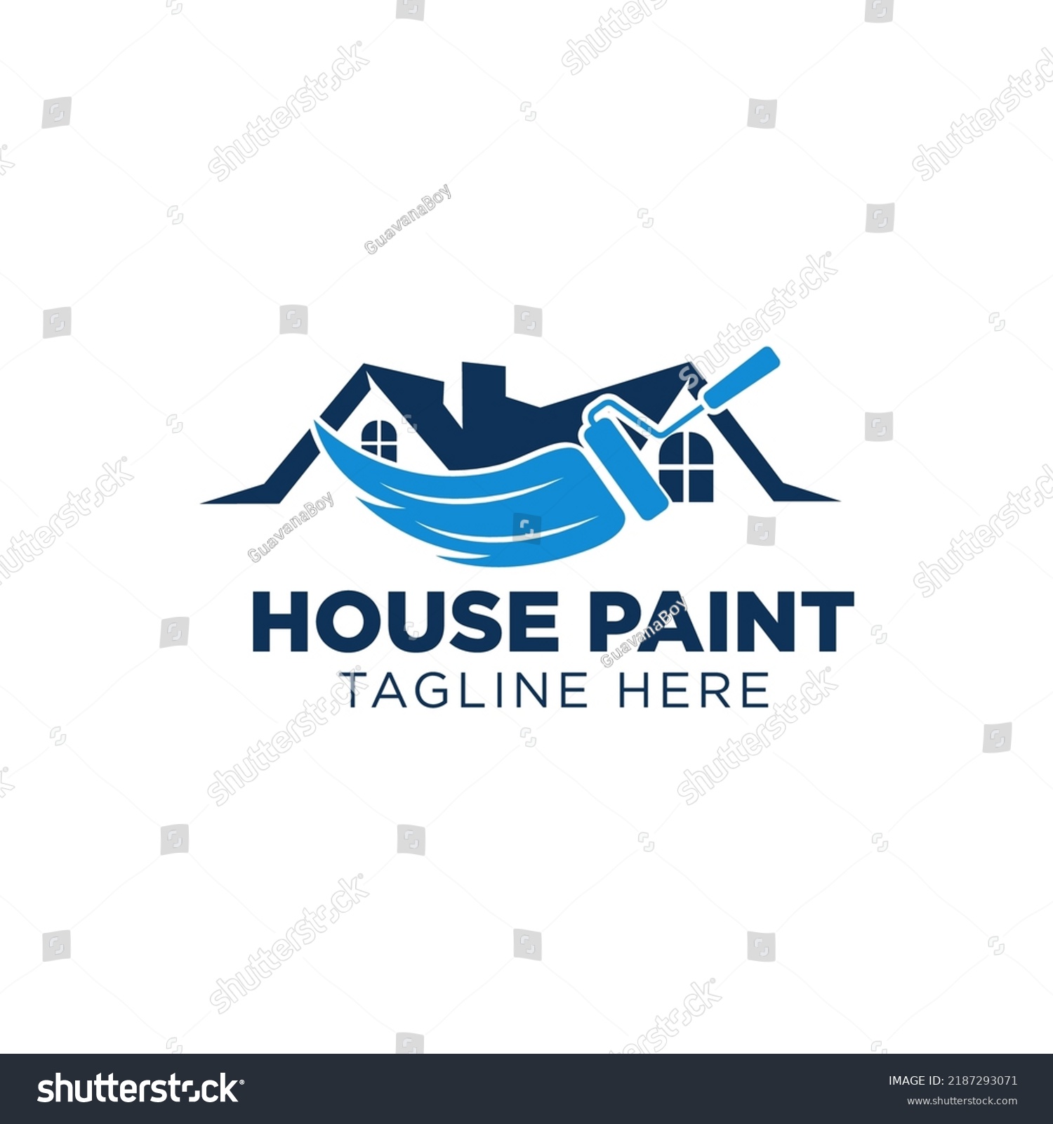 Blue Color House Painting Logo Business Stock Vector (Royalty Free ...