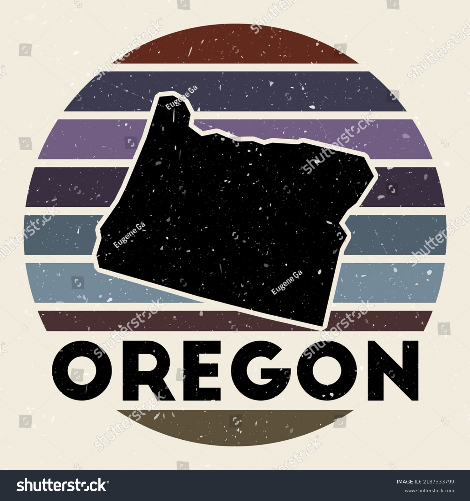 Oregon Logo Sign Map Us State Stock Vector Royalty Free 2187333799