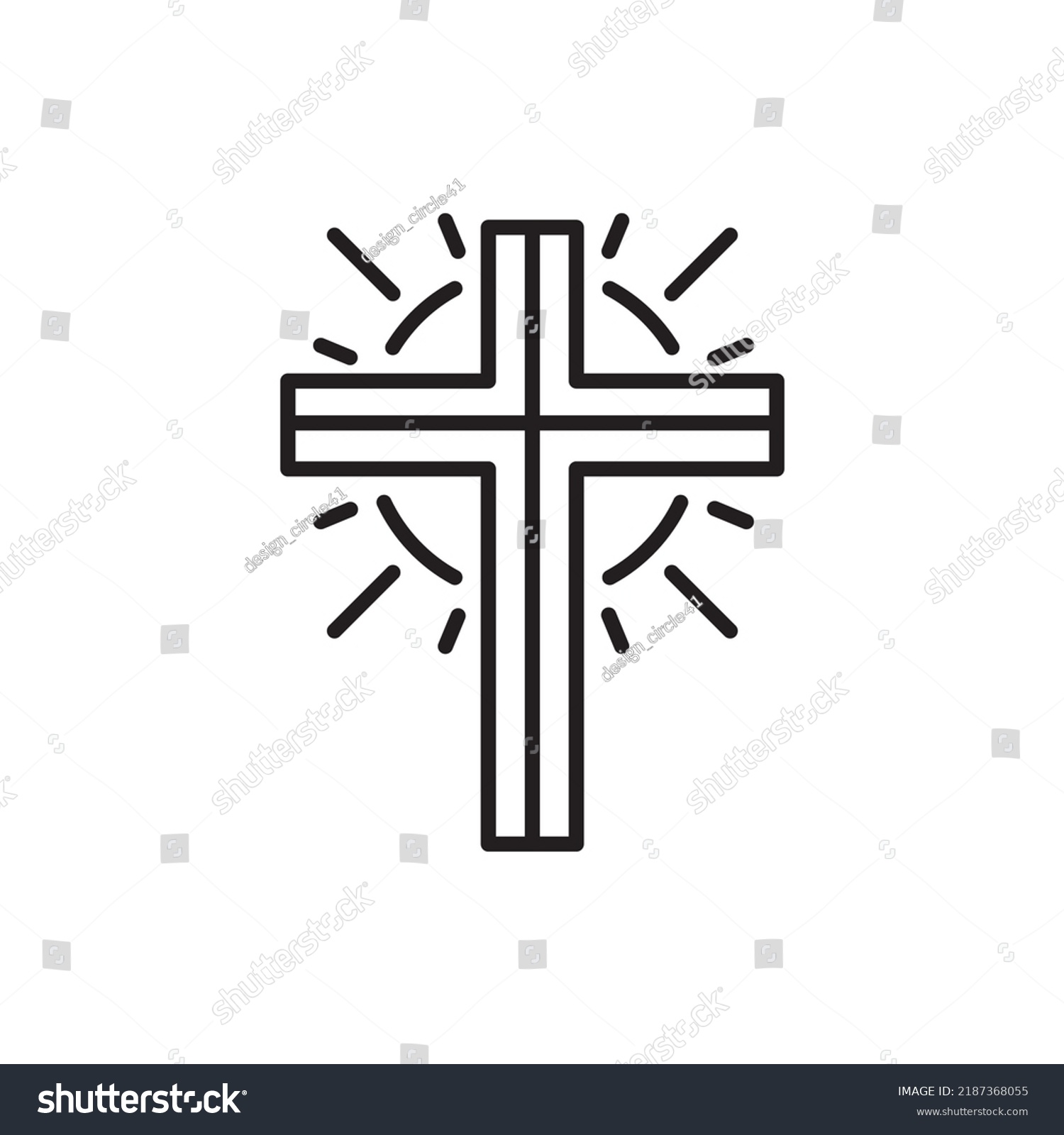 Christian Cross Vector Outline Icon Design Stock Vector (royalty Free 